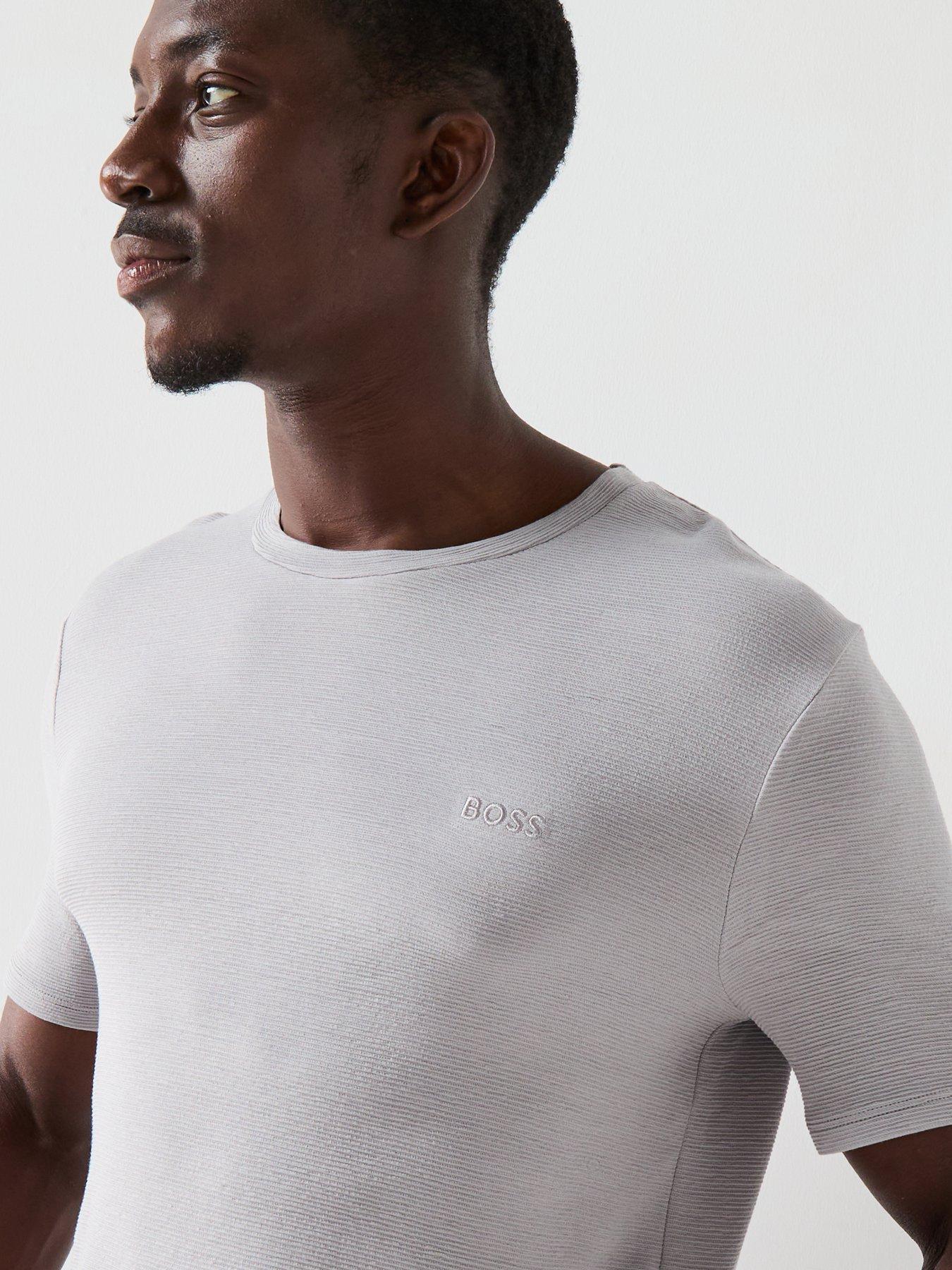 Image 4 of 4 of BOSS Ribbed Loungewear T-Shirt - Grey