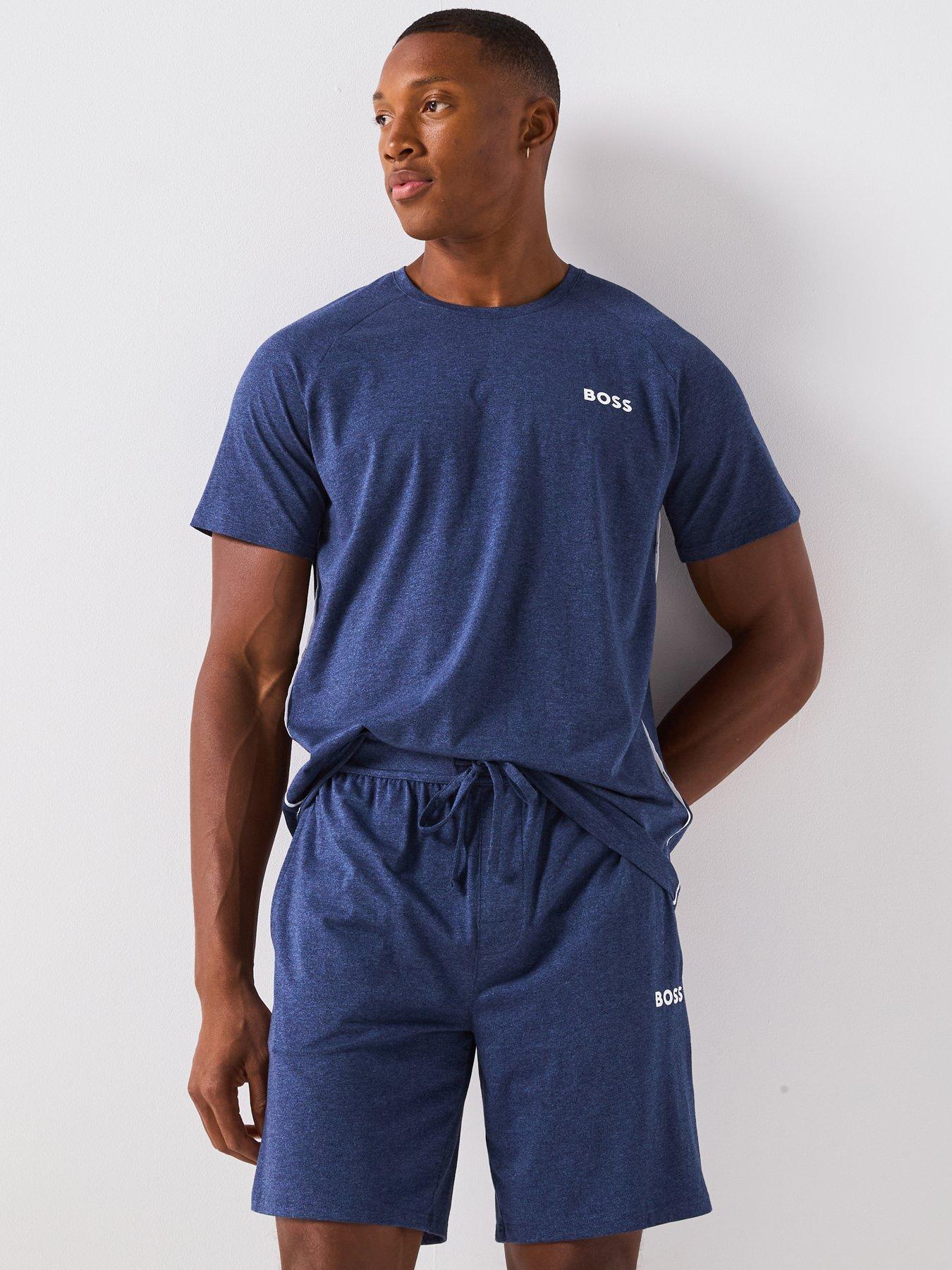 BOSS Rise Tape Logo Loungewear T-Shirt - Navy