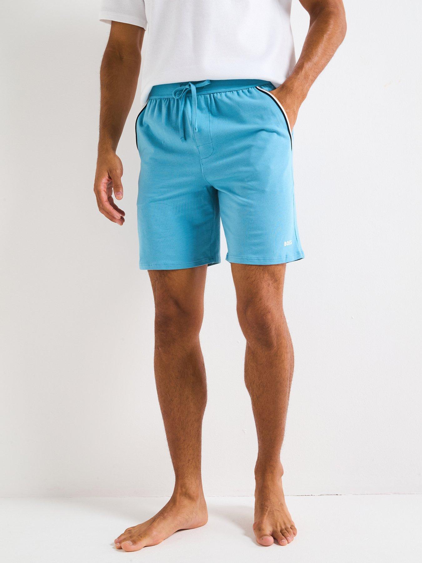 undefined Unique Global Stripe Taped Loungewear Shorts - Light Blue