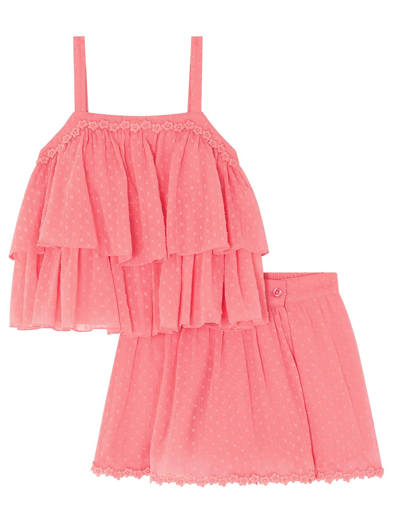 undefined Girls Biannca Chiffon Skort Set - Pink