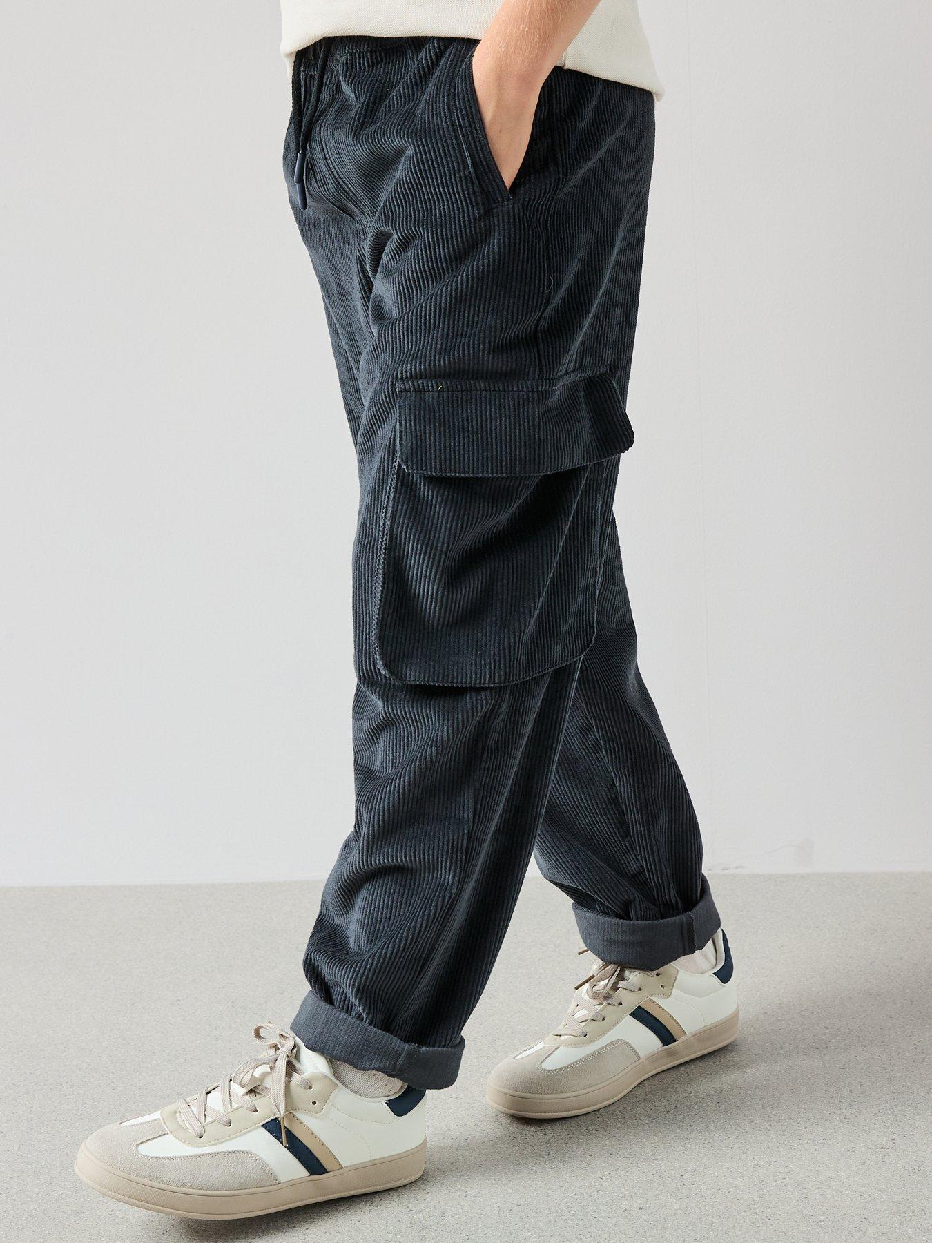 the-very-collection-boys-cord-wide-leg-cargo-trousers-charcoal-greydetail