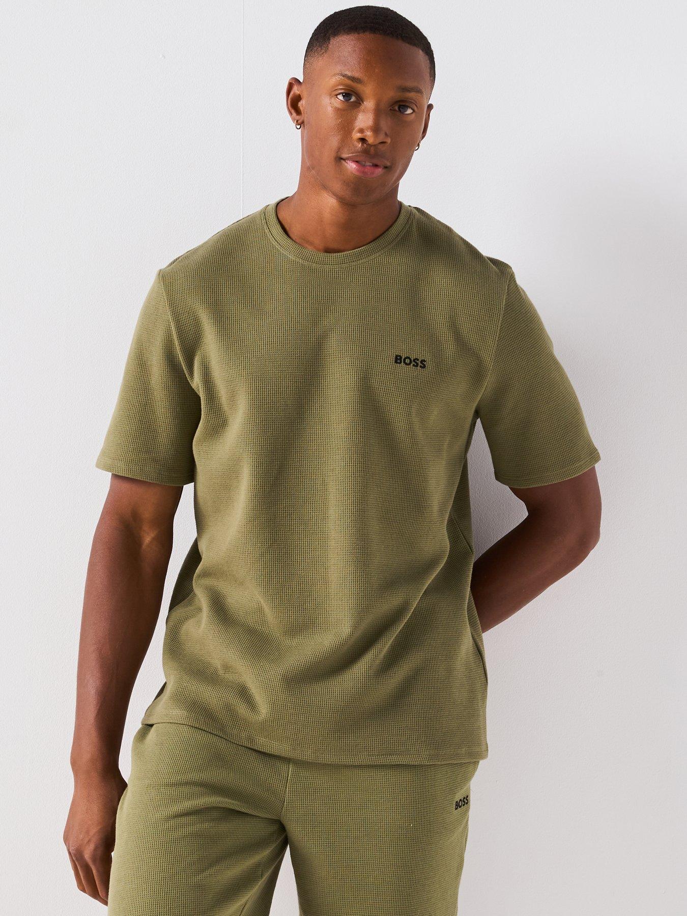 BOSS Regular Fit Waffle Loungewear T-Shirt - Green
