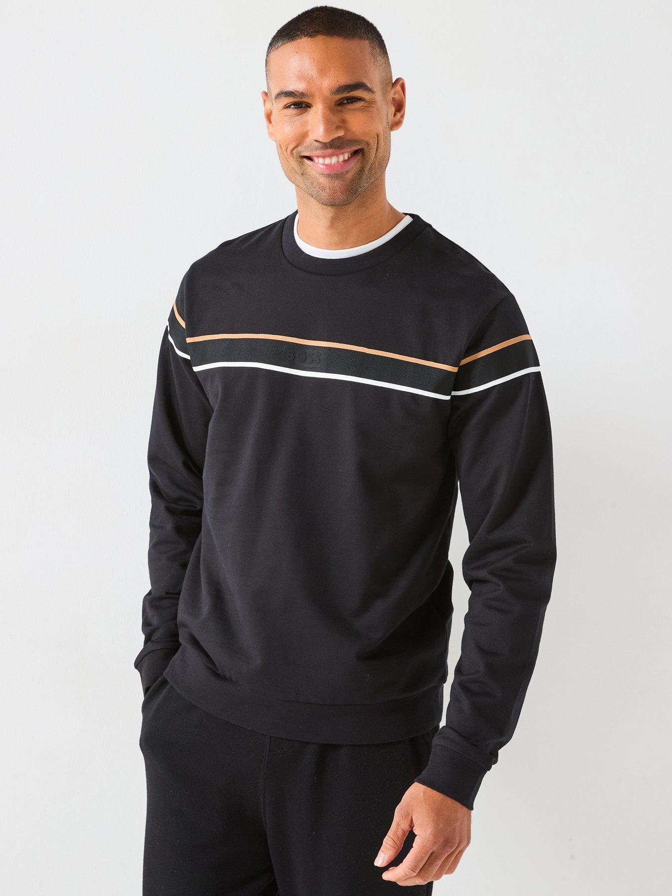 BOSS Iconic Chest Tape Loungewear Sweat - Black
