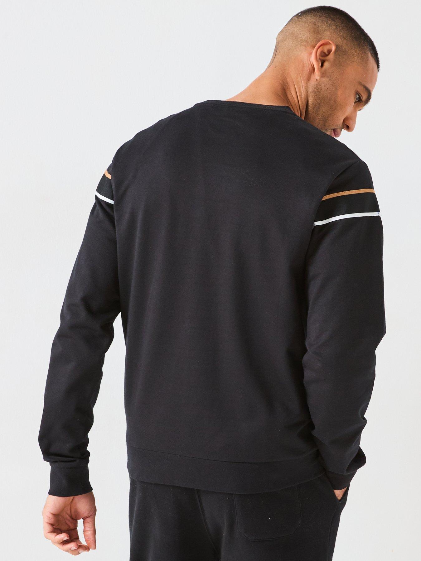 Image 2 of 6 of BOSS Iconic Chest Tape Loungewear Sweat - Black