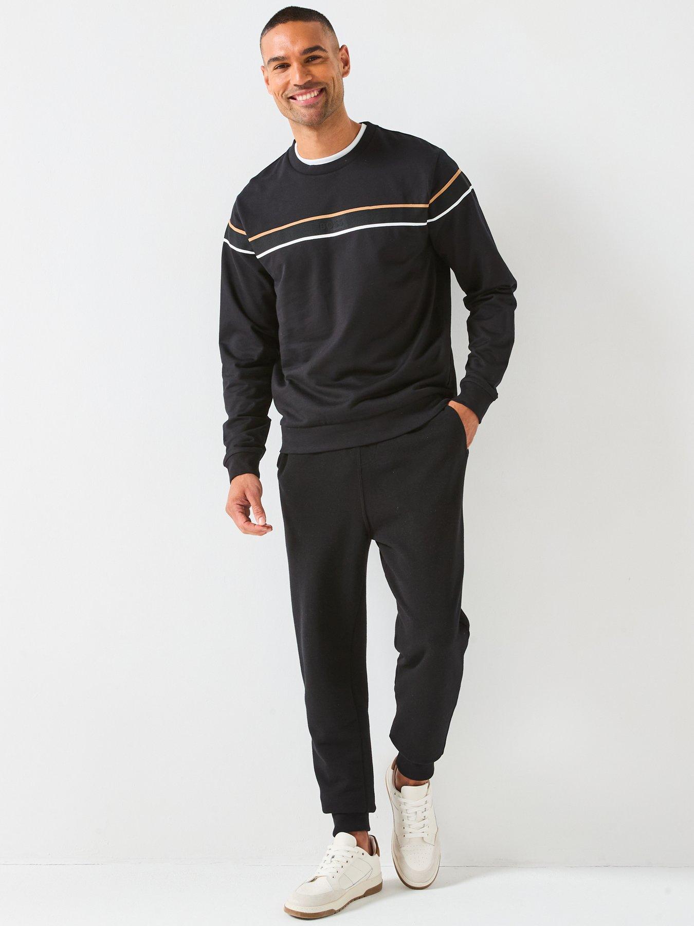 Image 3 of 6 of BOSS Iconic Chest Tape Loungewear Sweat - Black
