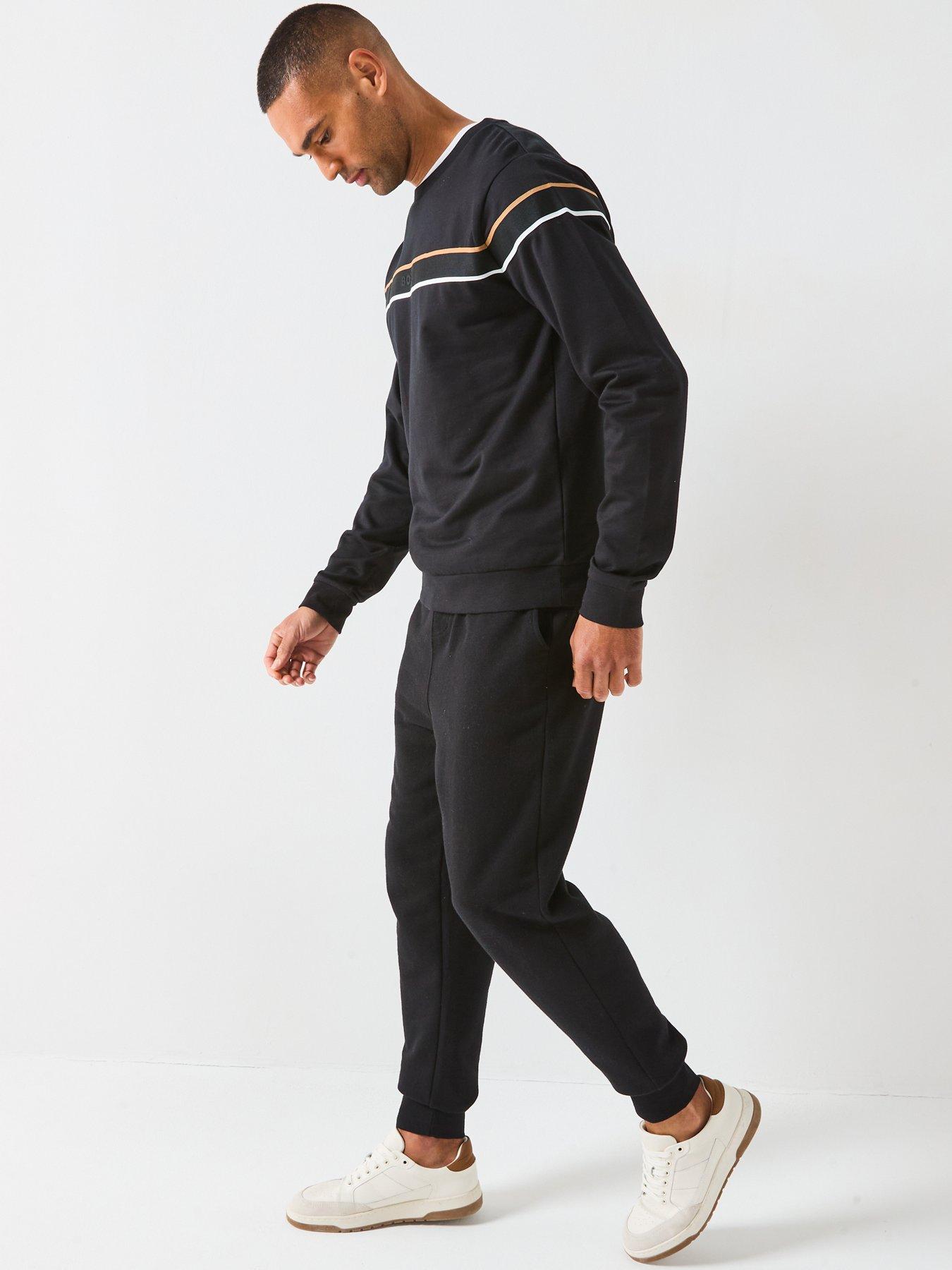 Image 5 of 6 of BOSS Iconic Chest Tape Loungewear Sweat - Black