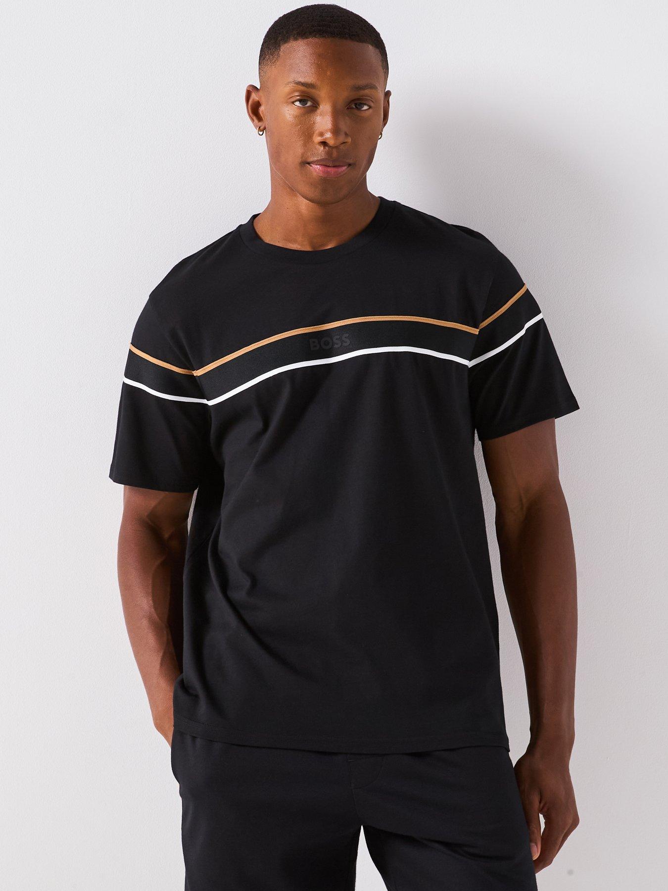 BOSS Iconic Chest Tape Logo Loungewear T-Shirt - Black