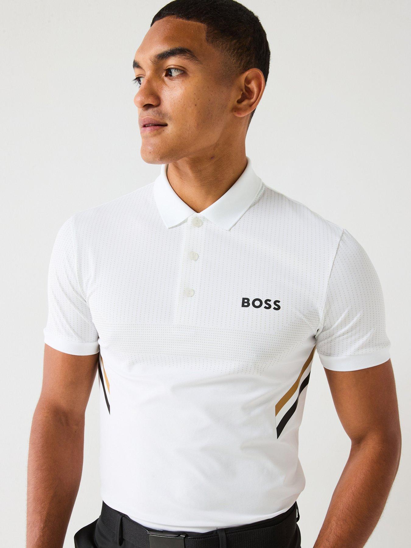 BOSS Mens Golf Paule Polo Top - White
