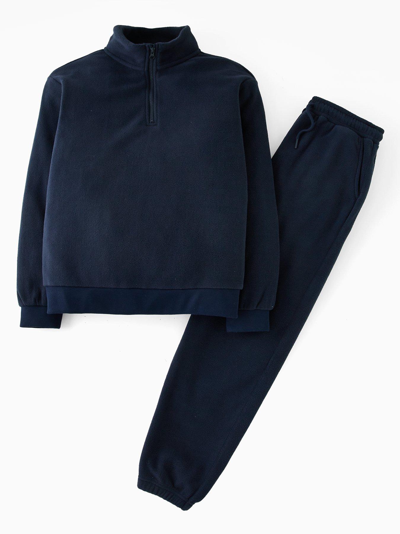 The Very Collection Boys Funnel Neck Half Zip Tracksuit - Navy