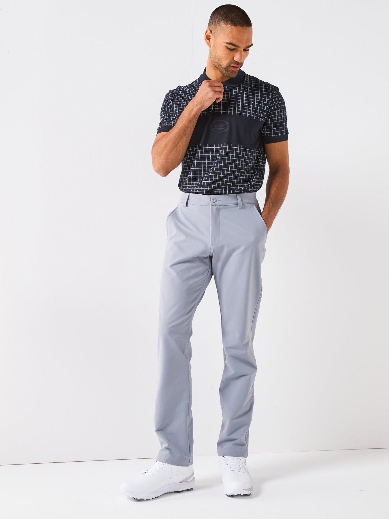 Image 3 of 4 of BOSS Mens Golf Check Polo - Navy