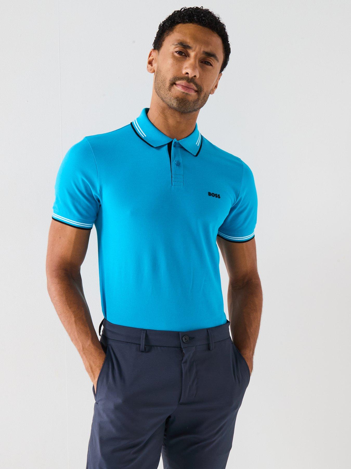Image 1 of 6 of BOSS Mens Golf Paul Polo - Aqua