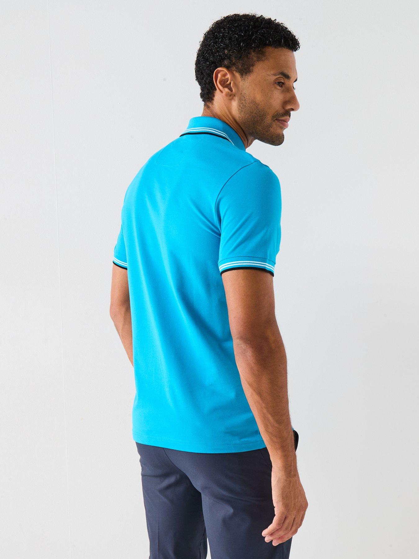 Image 2 of 6 of BOSS Mens Golf Paul Polo - Aqua