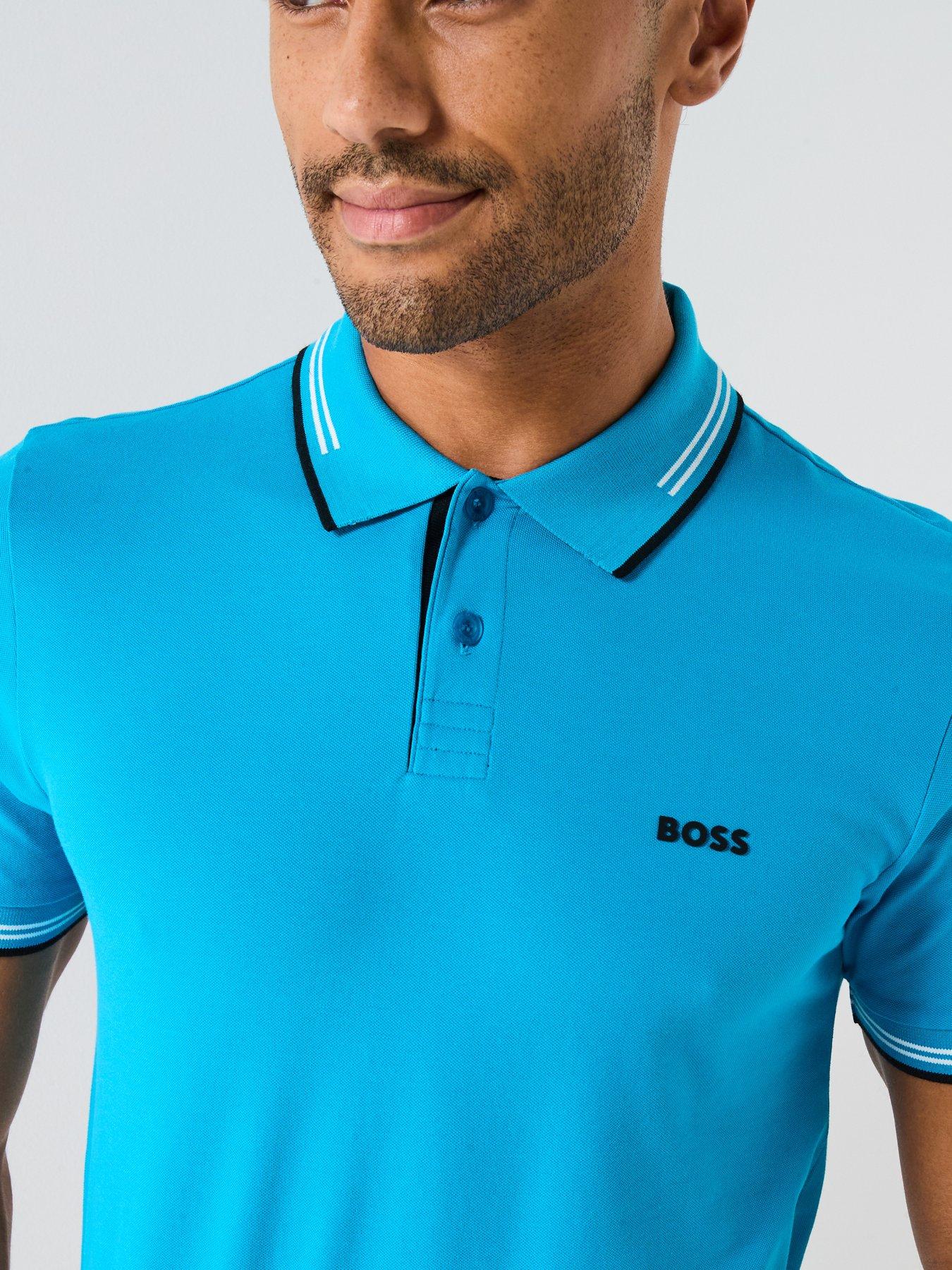 Image 4 of 6 of BOSS Mens Golf Paul Polo - Aqua
