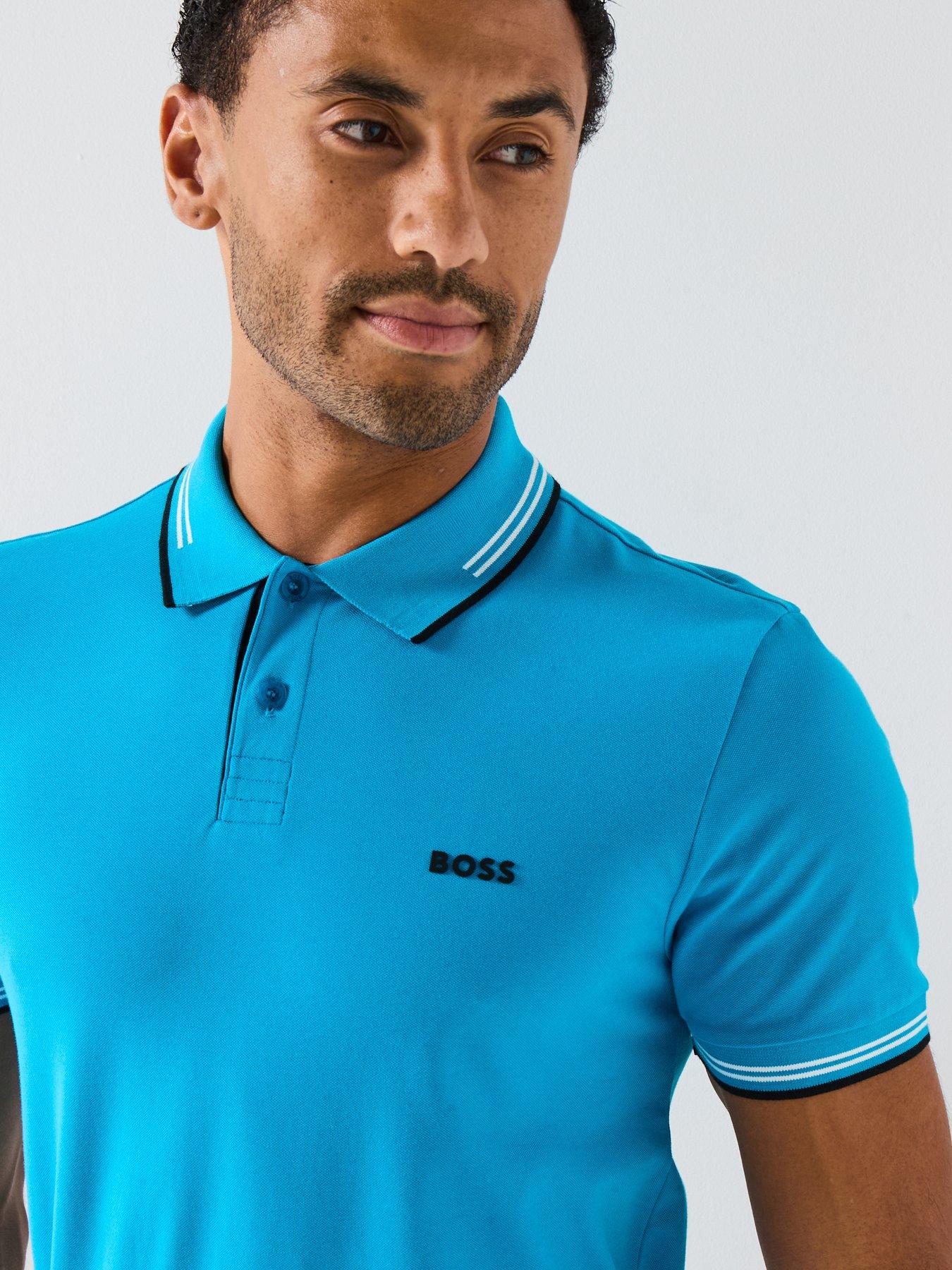 Image 5 of 6 of BOSS Mens Golf Paul Polo - Aqua