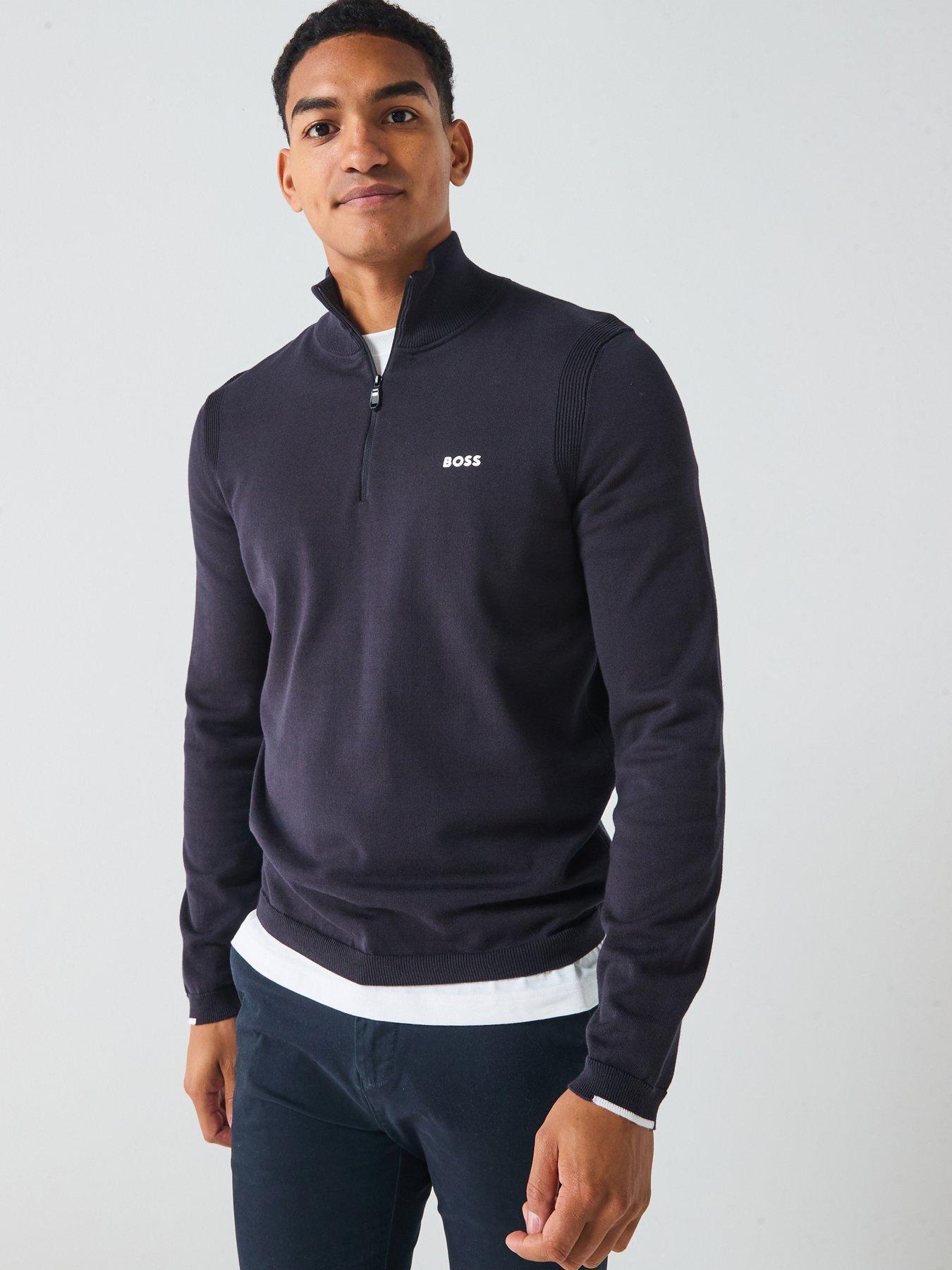 Image 1 of 5 of BOSS Mens Golf Mid Layer Top - Navy