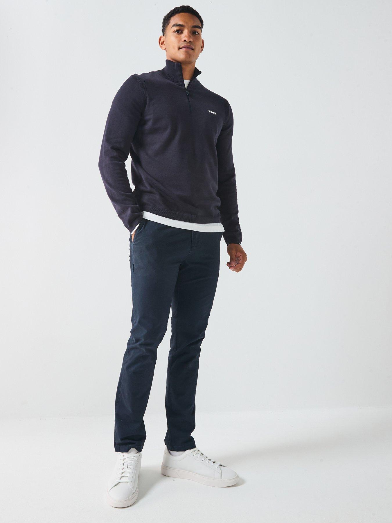Image 3 of 5 of BOSS Mens Golf Mid Layer Top - Navy