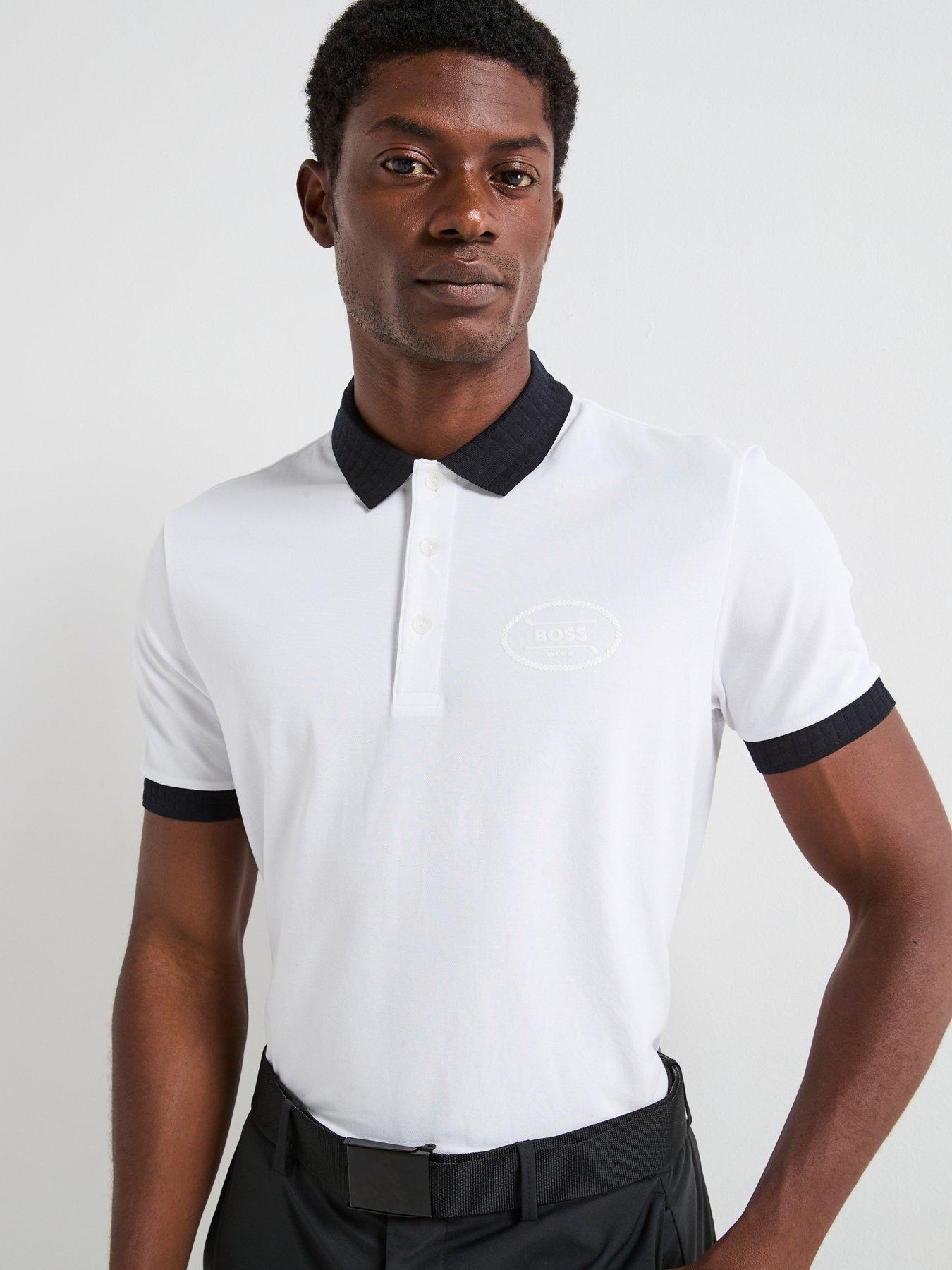 BOSS Mens Golf Logo Polo - White