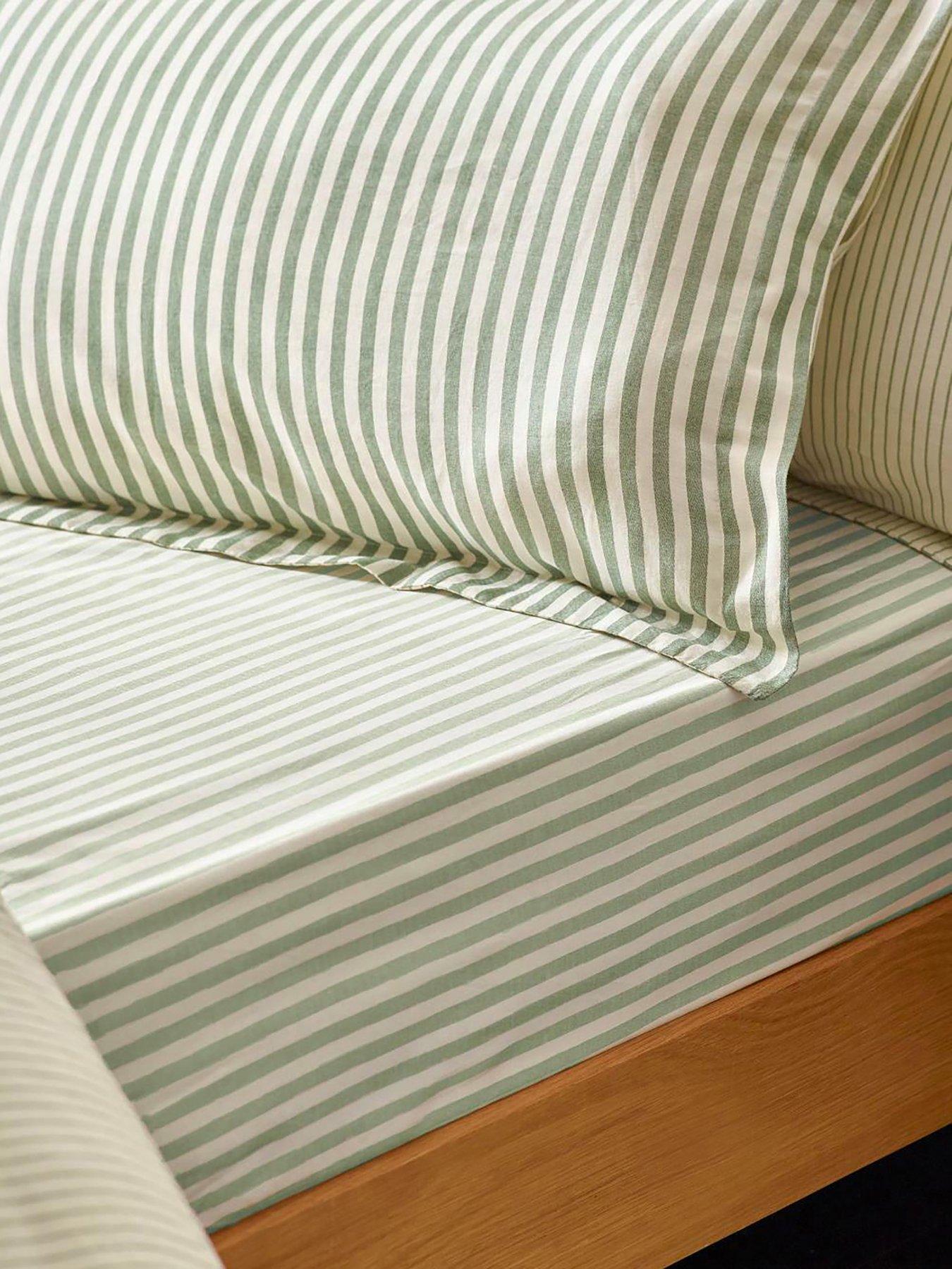 yard-hebden-stripe-100-cotton-fitted-sheets-or-pillowcases-forest