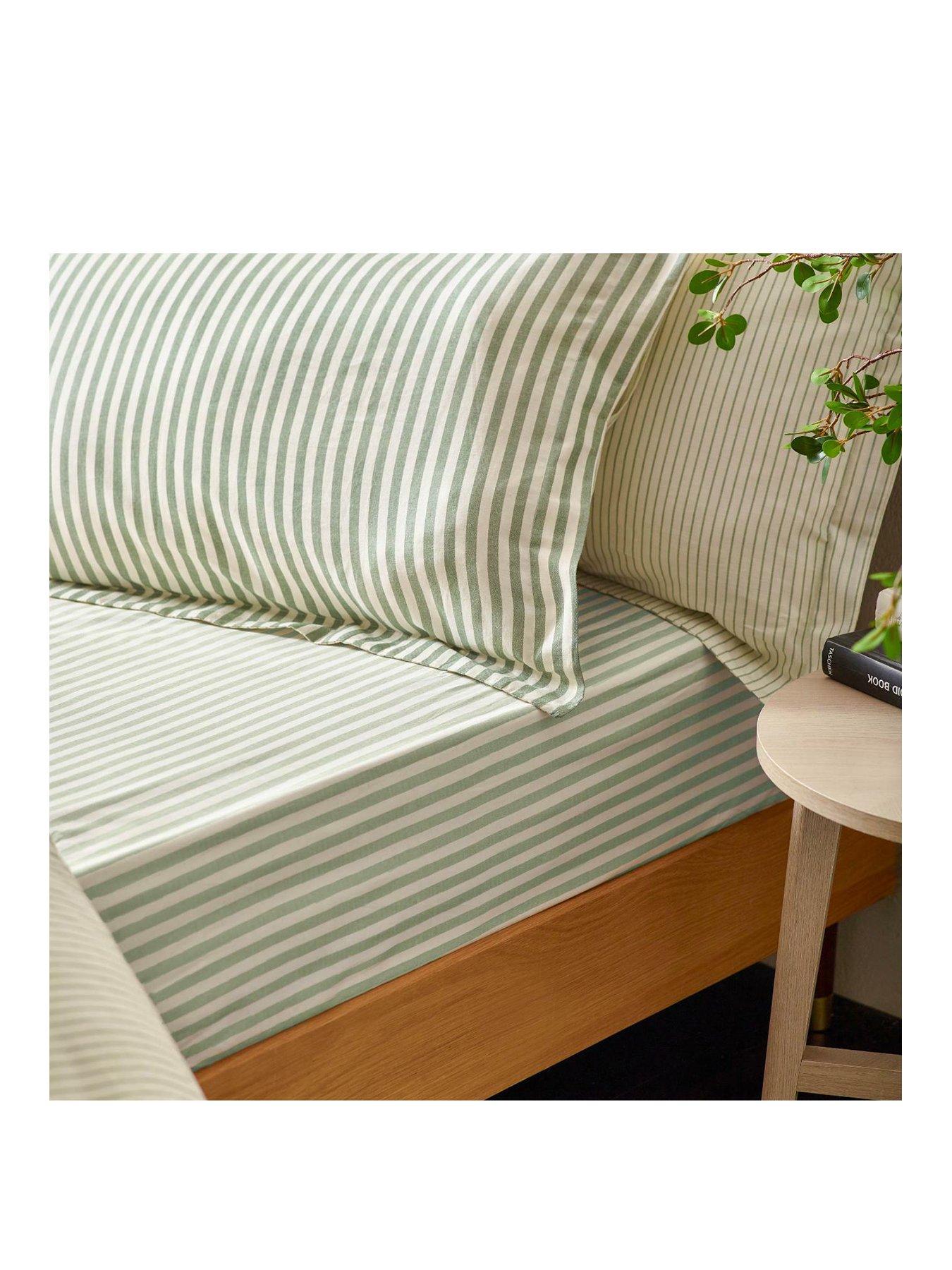 yard-hebden-stripe-100-cotton-fitted-sheets-or-pillowcases-foreststillFront