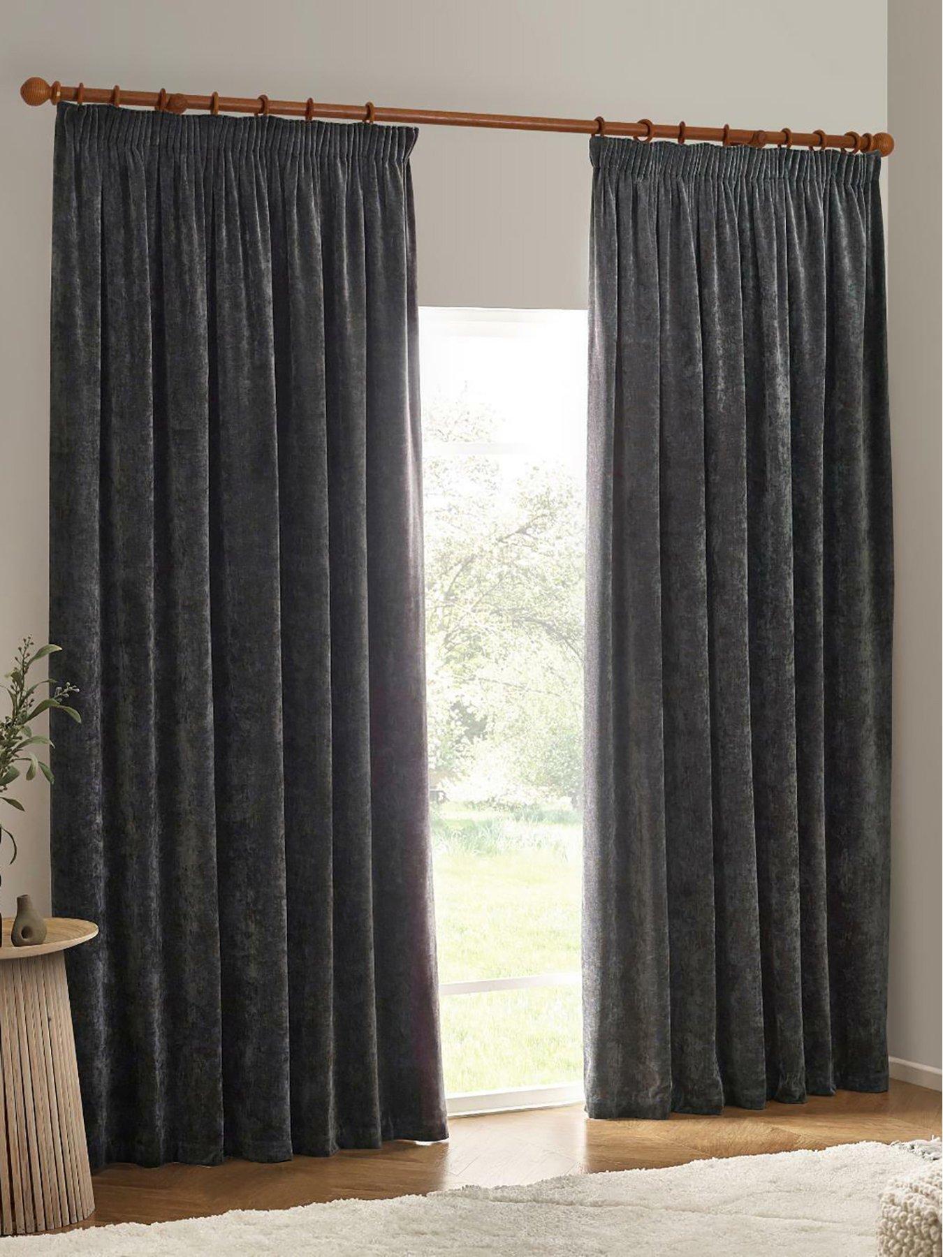 Image 3 of 5 of Furn Heavy Chenille Pencil Pleat Curtains