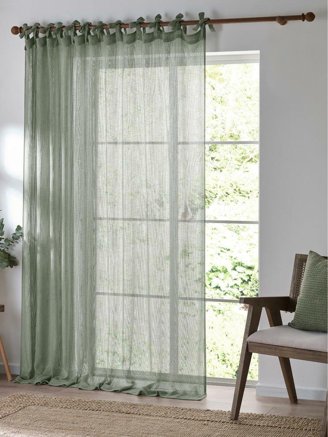 Yard Nimbus Tie Top Sheer Curtain Panel Voile