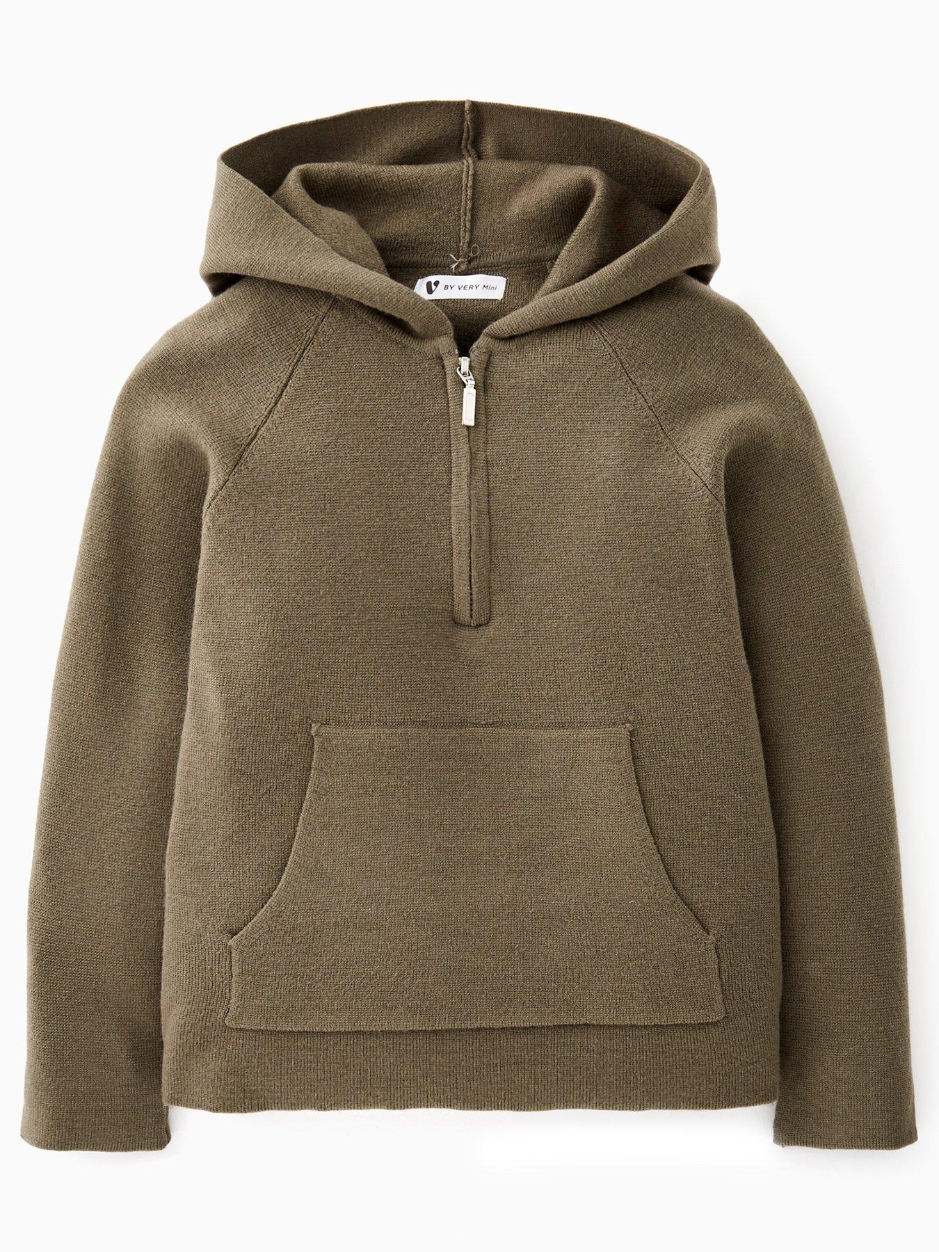 Mini V by Very Boys Half Zip Knitted Top - Khaki