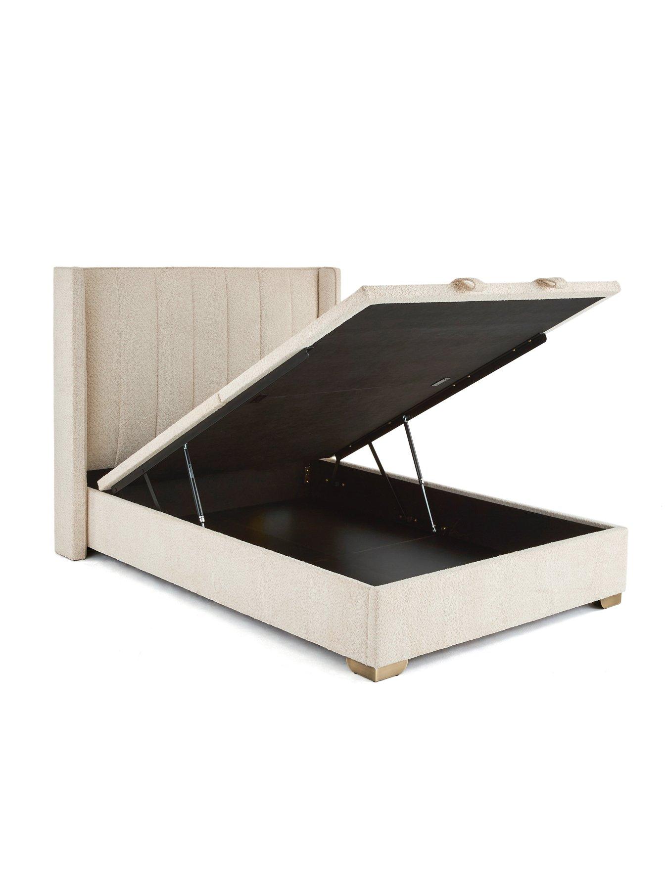 Image 3 of 7 of The Very Collection New Dakota Boucle End Lift Up Storage Ottoman Bed with Mattress Options (Buy &amp; SAVE!) - Natural