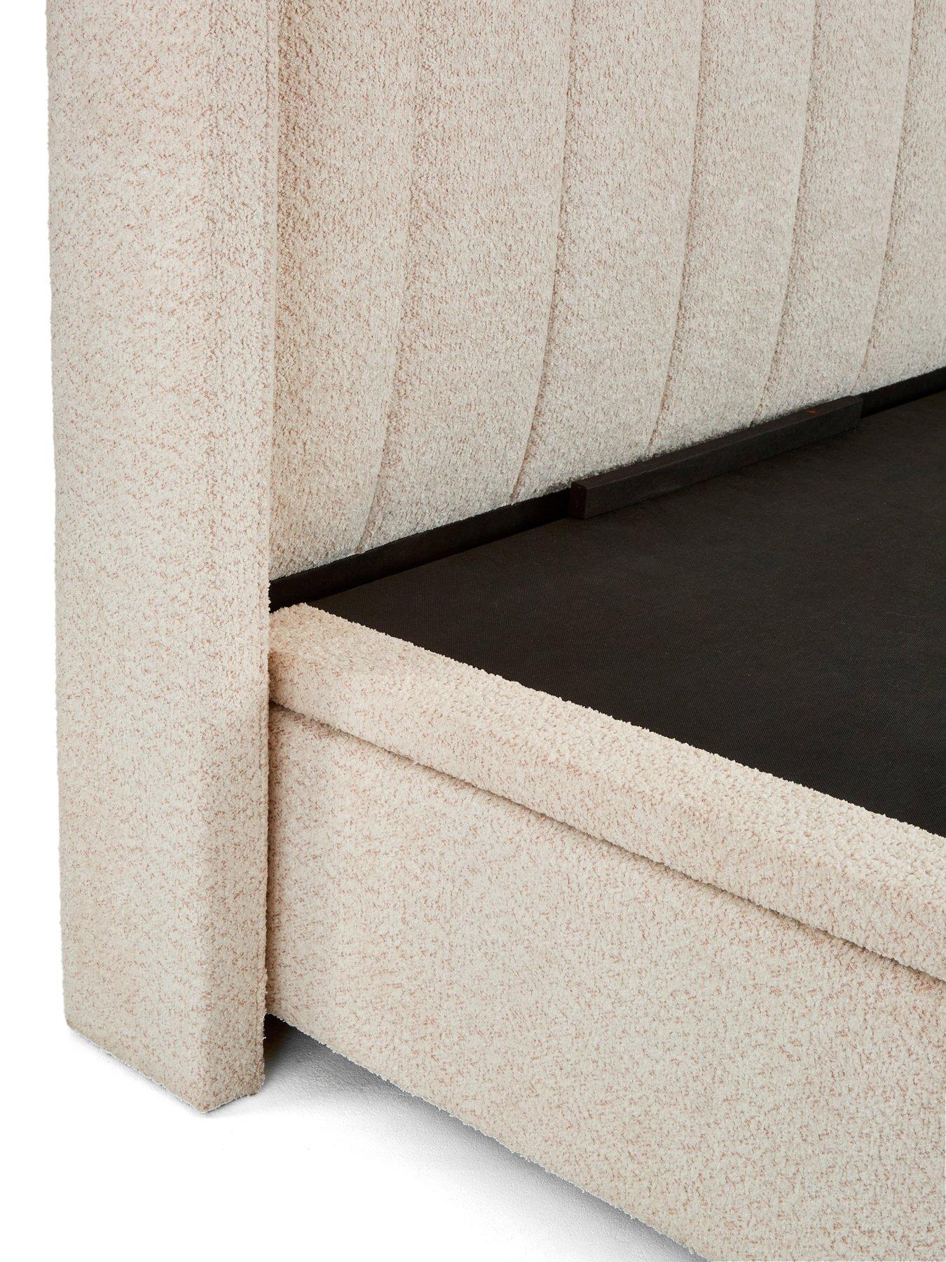 Image 5 of 7 of The Very Collection New Dakota Boucle End Lift Up Storage Ottoman Bed with Mattress Options (Buy &amp; SAVE!) - Natural