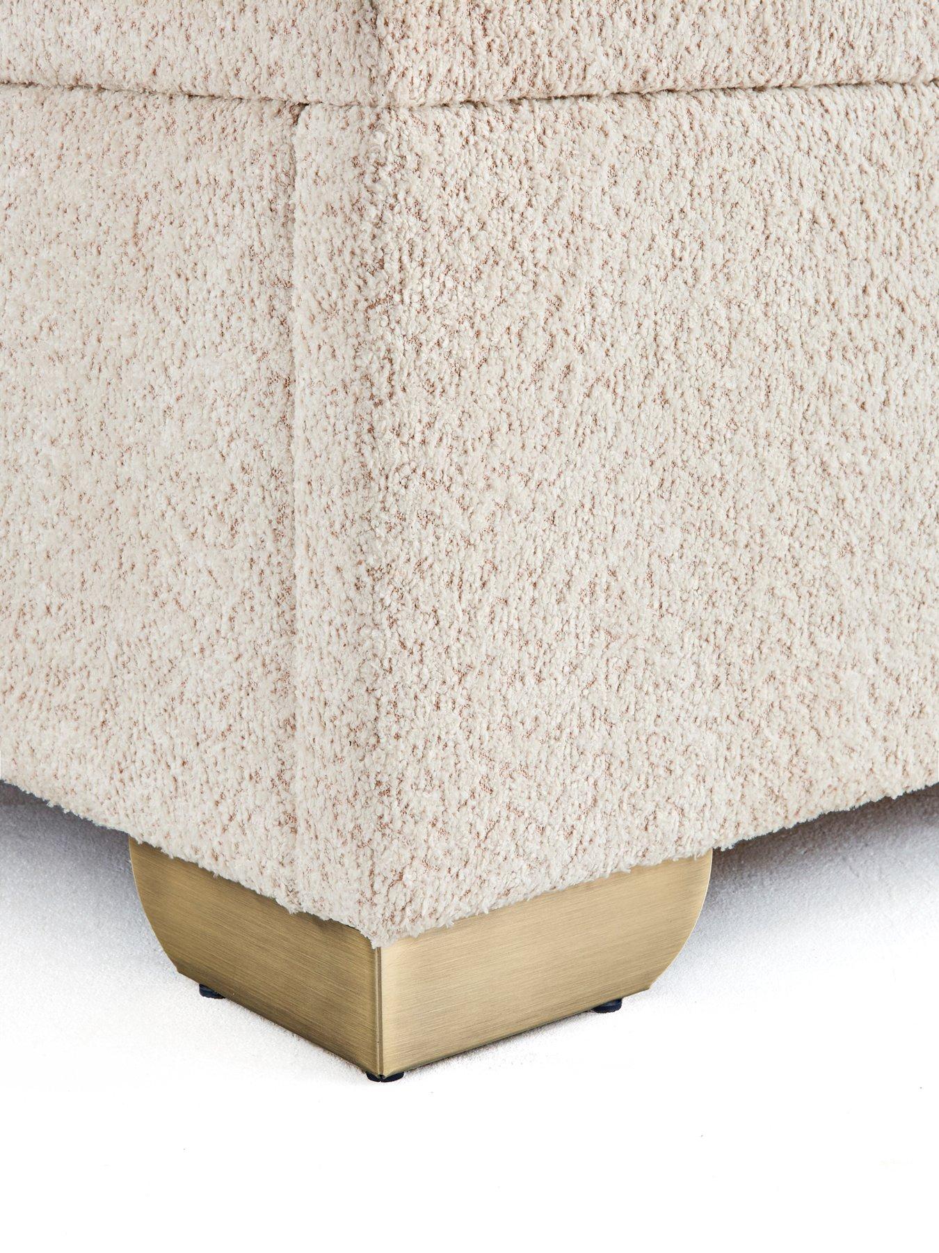 Image 6 of 7 of The Very Collection New Dakota Boucle End Lift Up Storage Ottoman Bed with Mattress Options (Buy &amp; SAVE!) - Natural