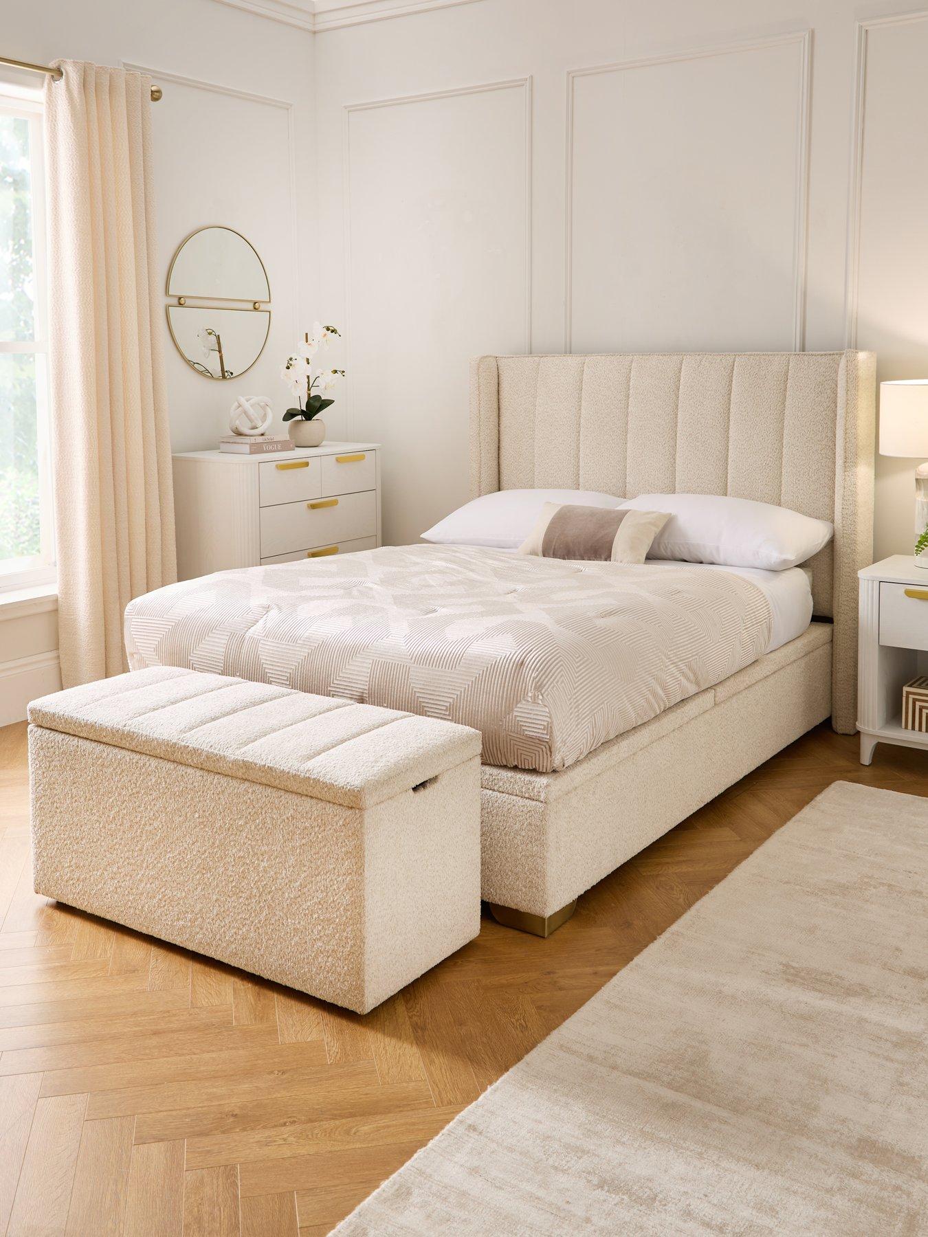 Image 7 of 7 of The Very Collection New Dakota Boucle End Lift Up Storage Ottoman Bed with Mattress Options (Buy &amp; SAVE!) - Natural