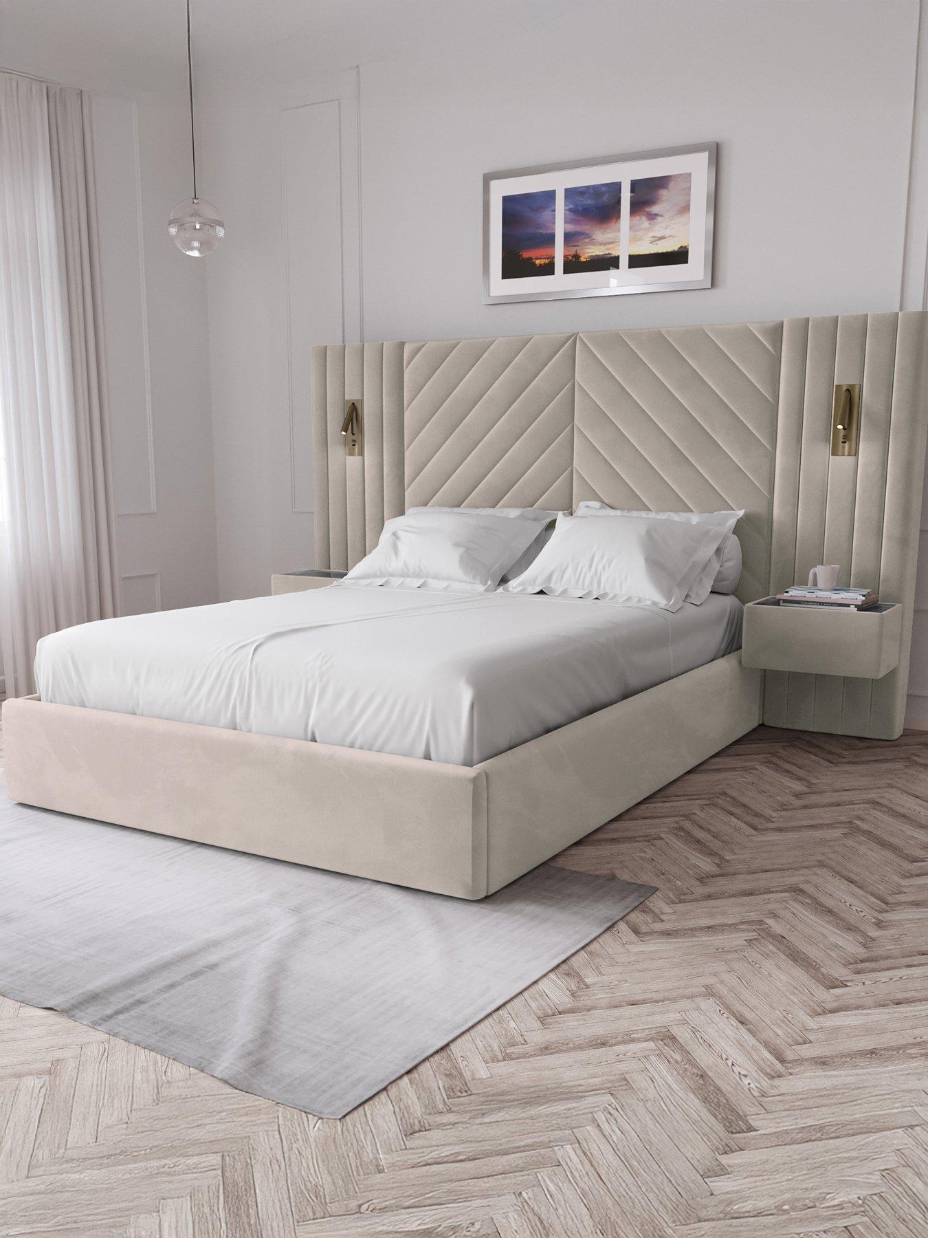 The Very Collection Torrance Bed with Built-In Side Tables and Lights
