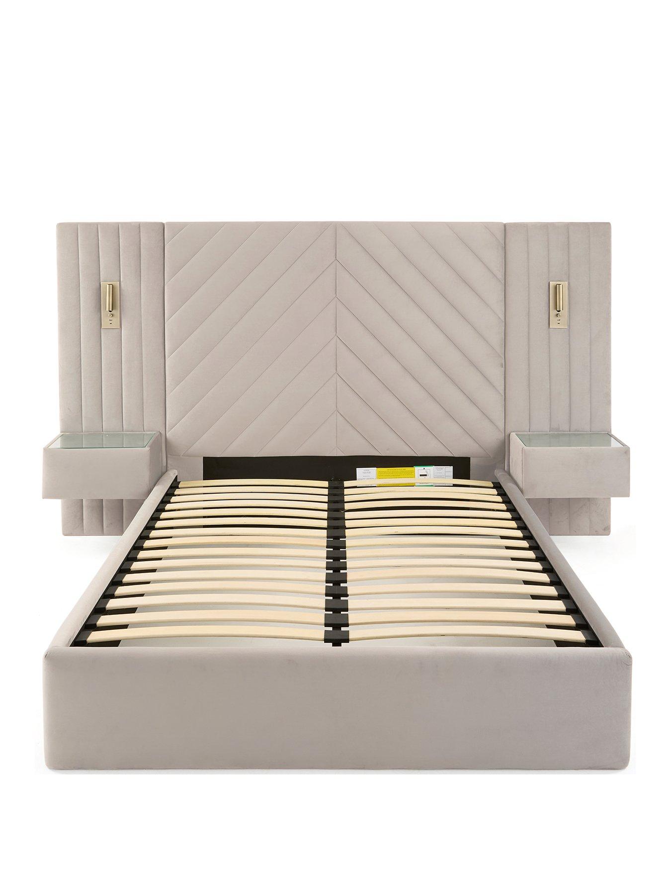 Image 2 of 7 of The Very Collection Torrance Bed with Built-In Side Tables and Lights