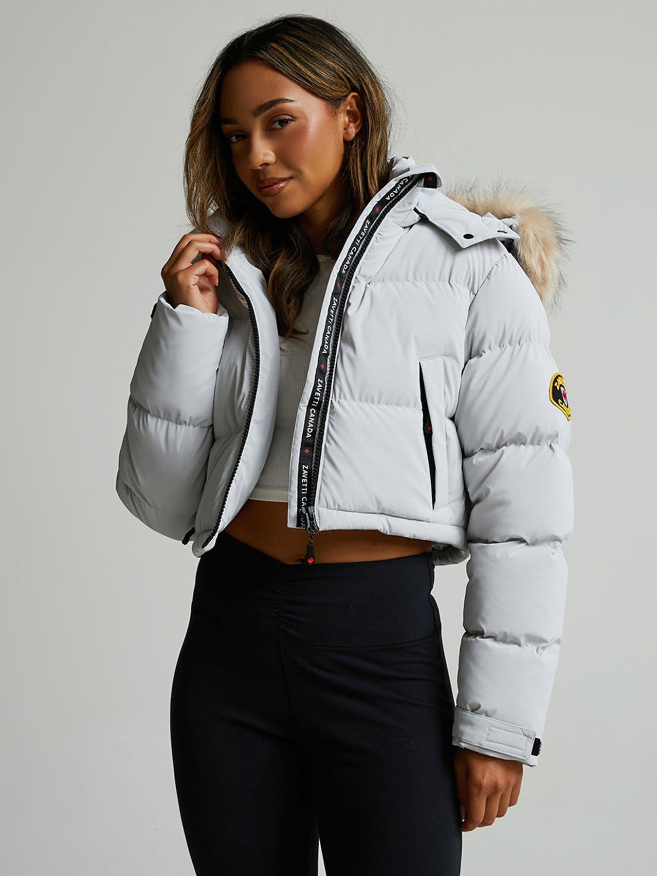 Zavetti Canada Bellucci 20 Cropped Hooded Padded Jacket - Grey