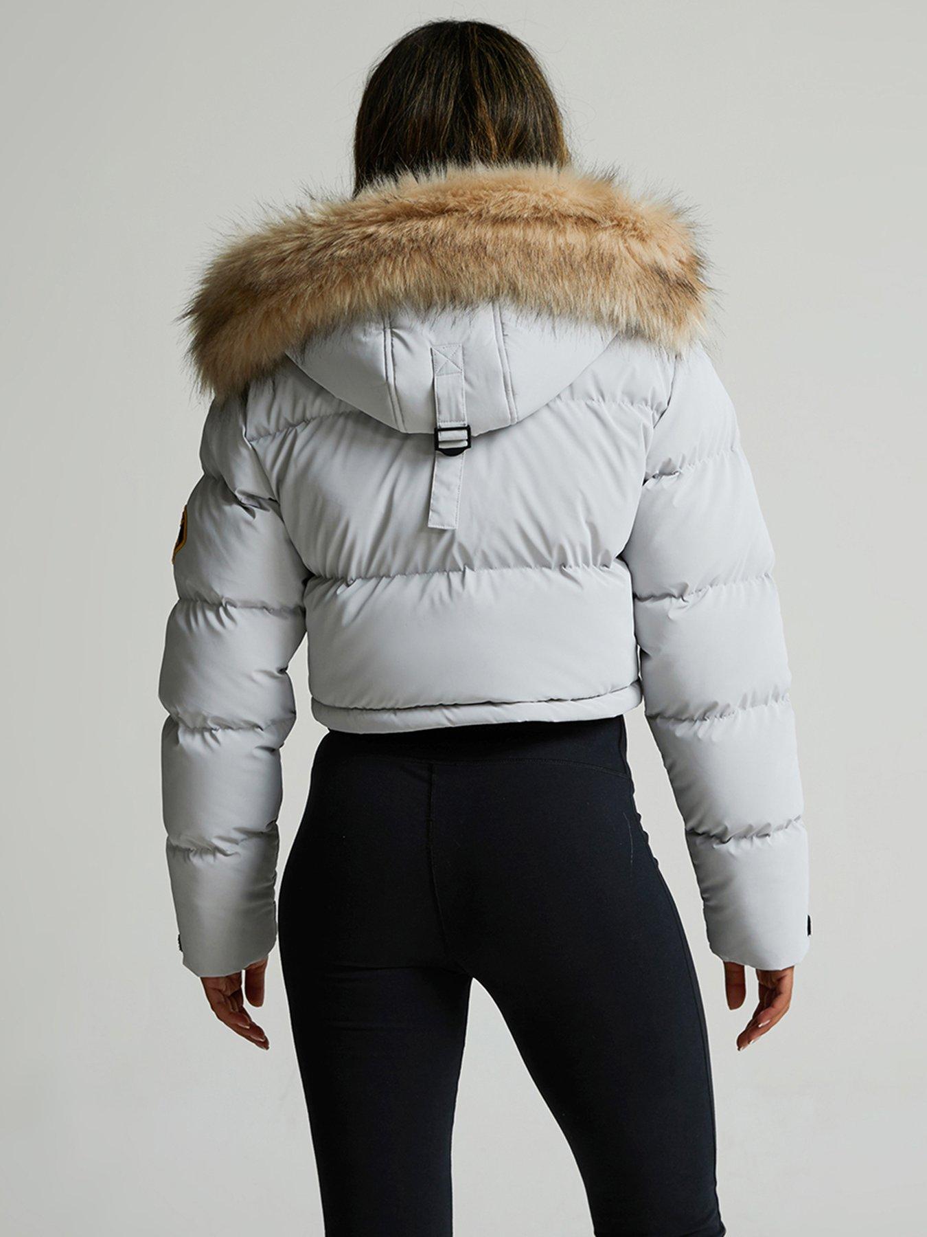Zavetti Canada Bellucci 20 Cropped Hooded Padded Jacket - Grey