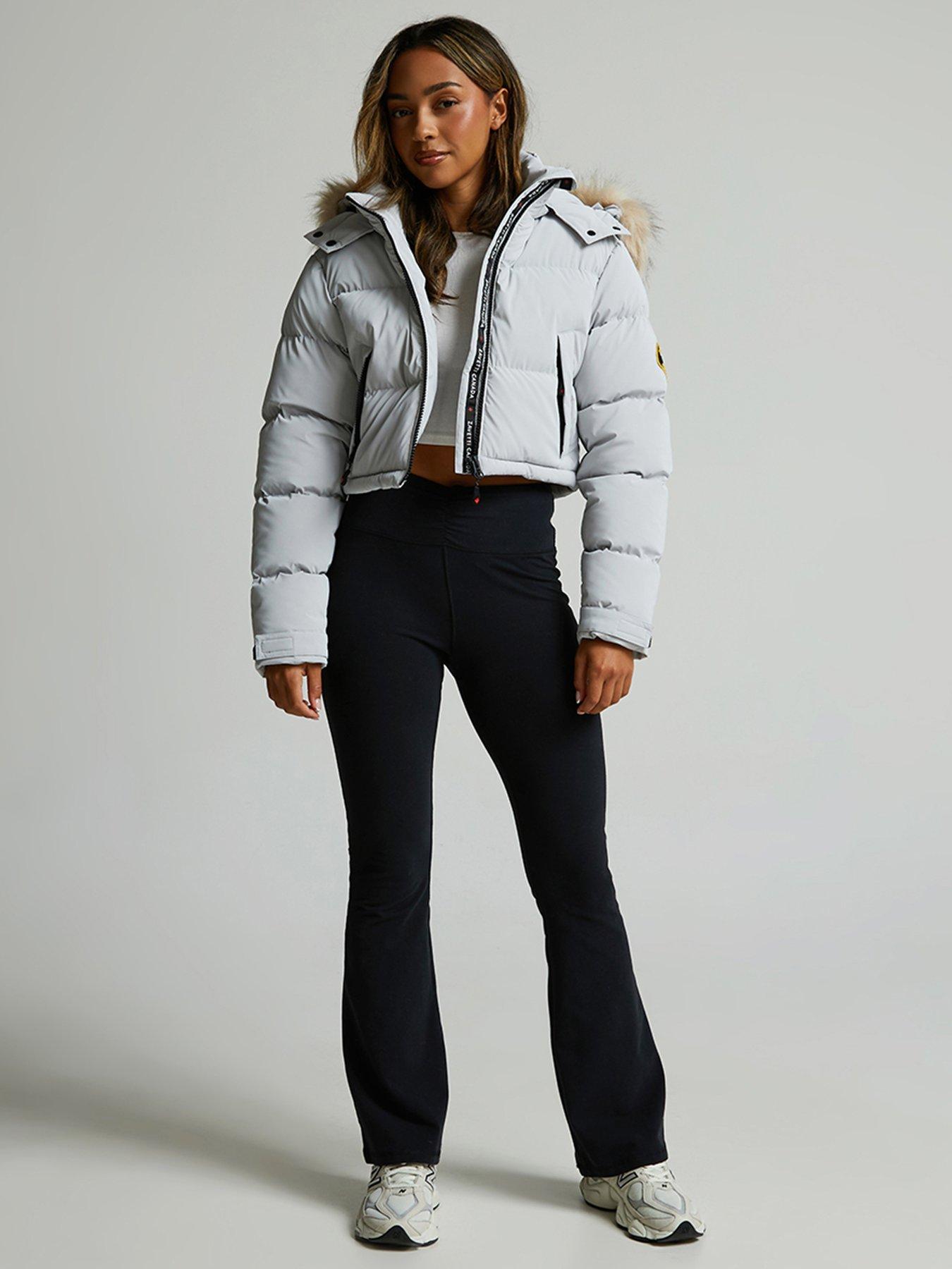 Zavetti Canada Bellucci 20 Cropped Hooded Padded Jacket - Grey