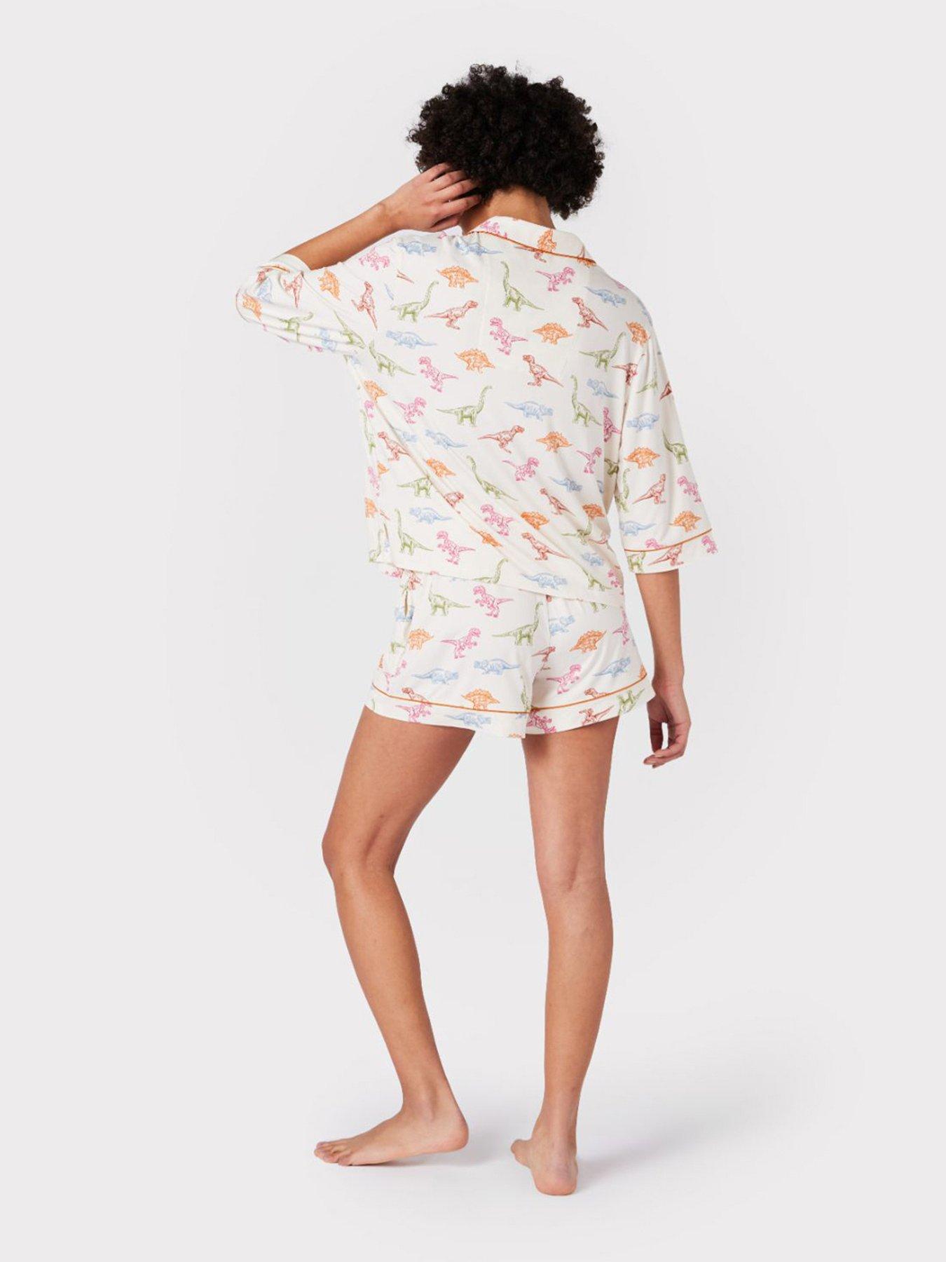 chelsea-peers-dinosaur-print-short-pyjama-setstillFront