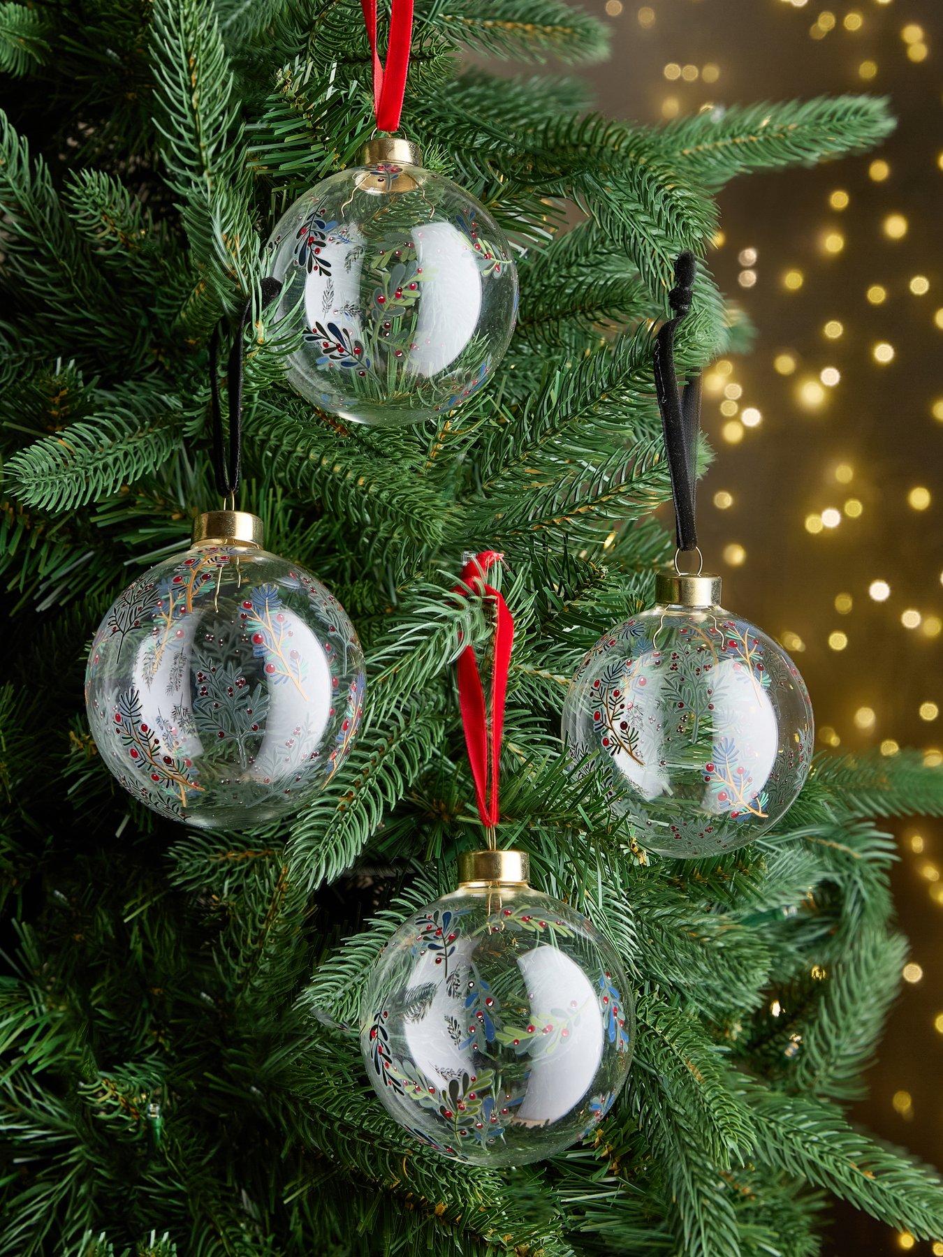 very-home-set-of-4-folk-glass-christmas-treenbspbaubles