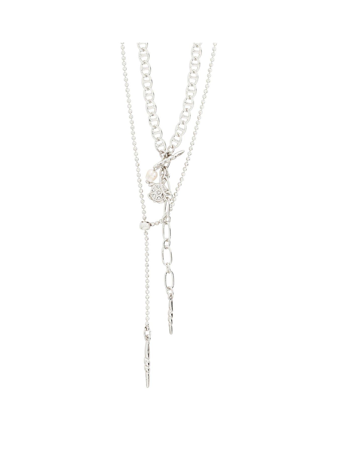 Image of Pilgrim BREEZE necklace 2-in-1 set silver-plated