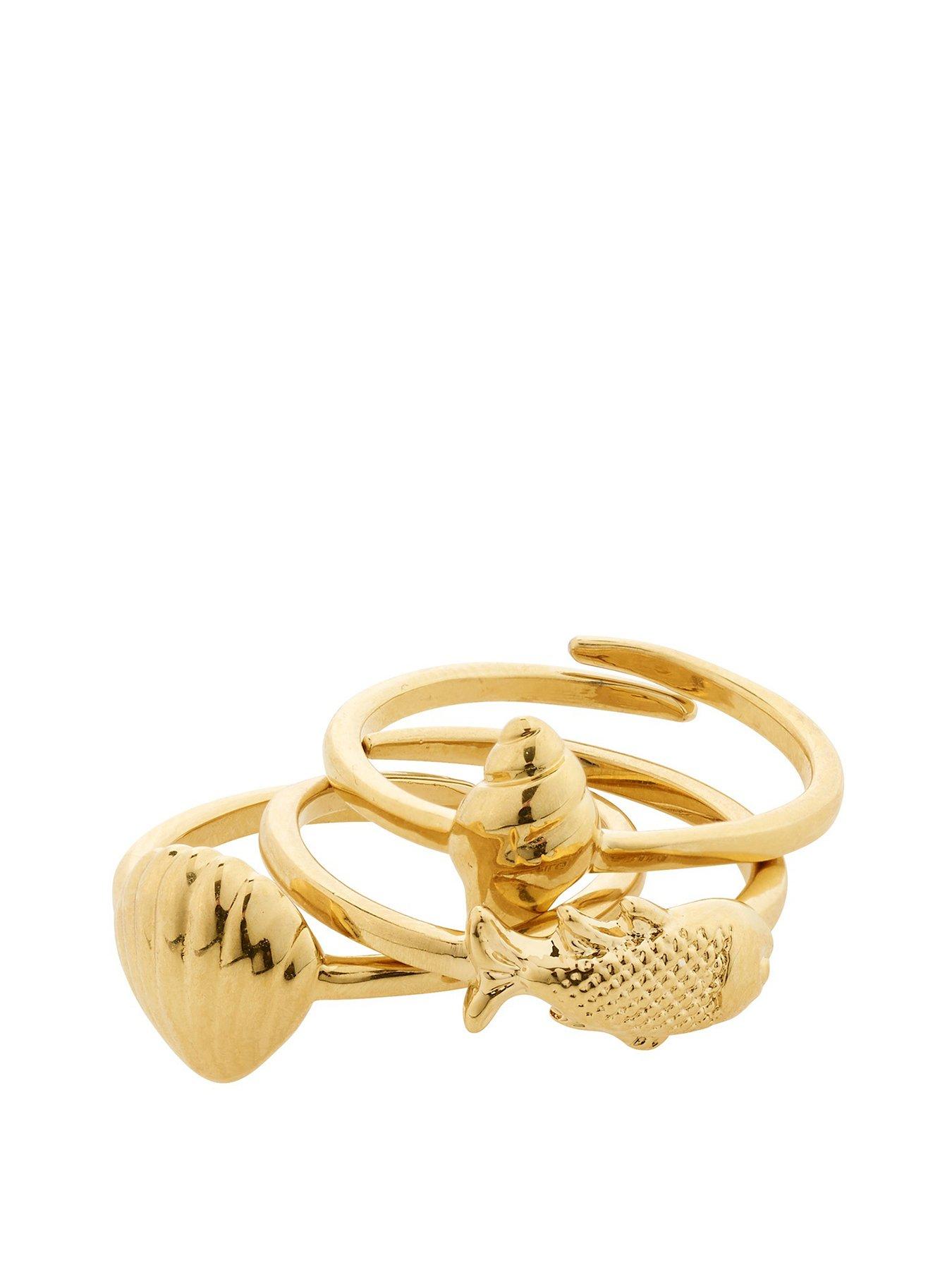 undefined BREEZE rings 3-in-1 set gold-plated