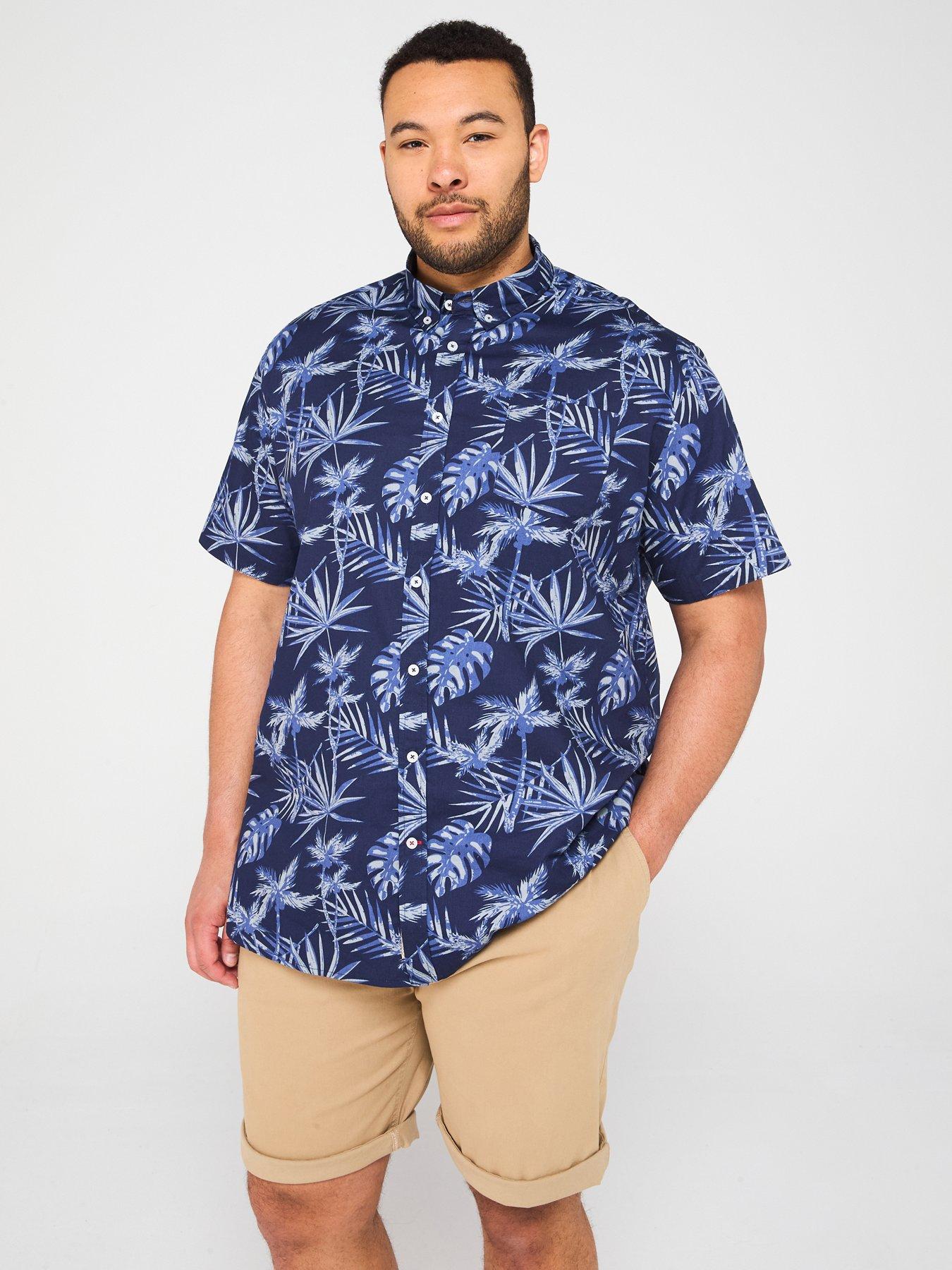 undefined Hawaiian Print Short Sleeve Shirt - Navy