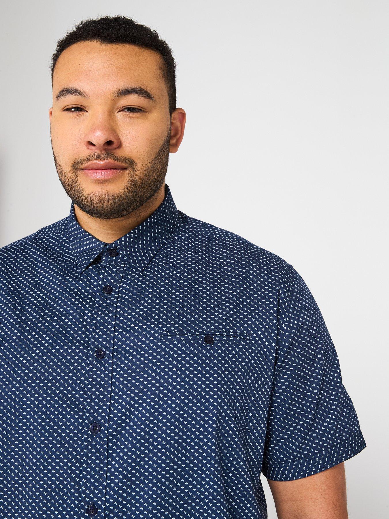 d555-short-sleeve-micro-print-shirt-navyoutfit