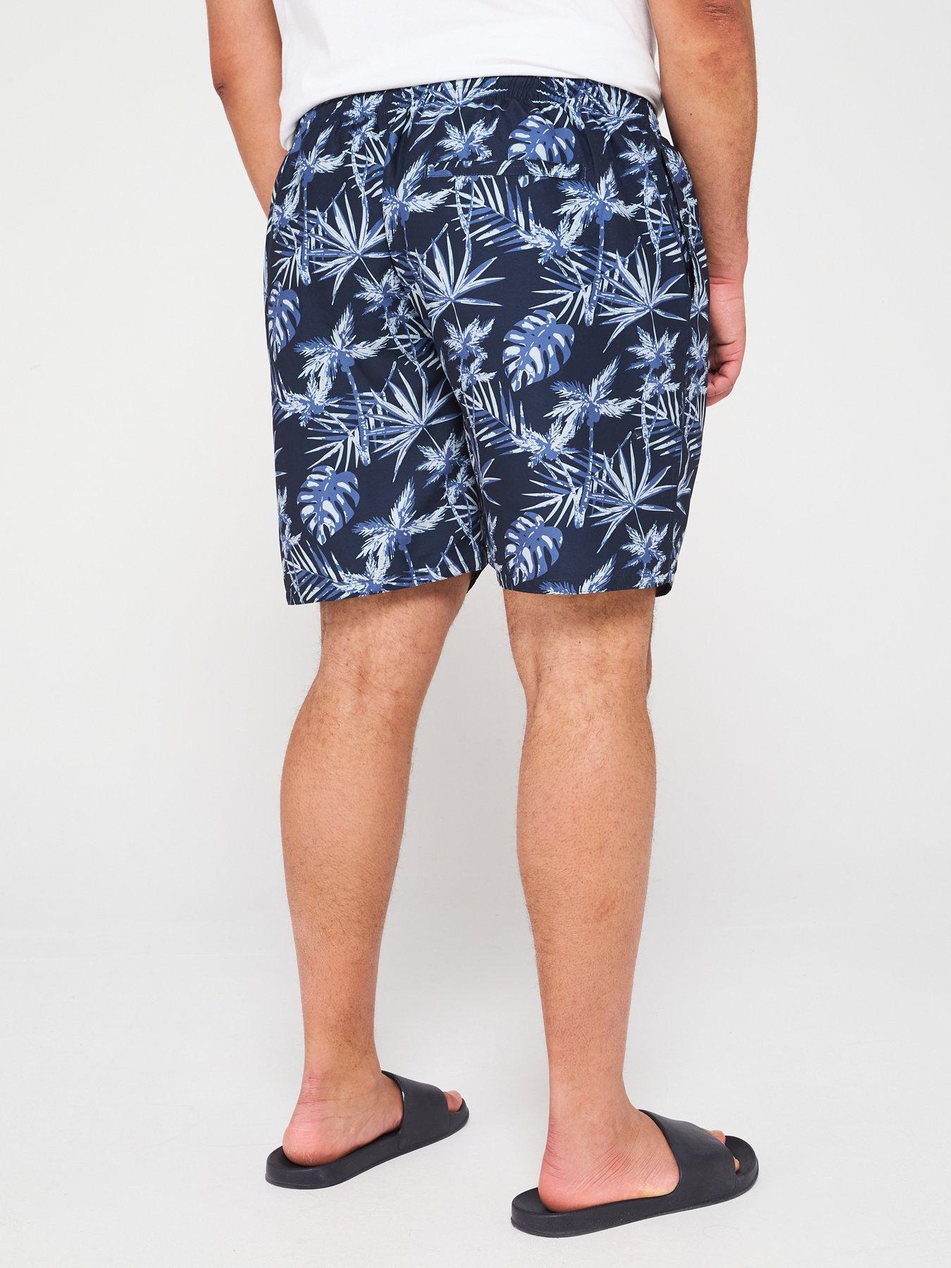 d555-hawaiian-printed-swim-shorts-navystillFront