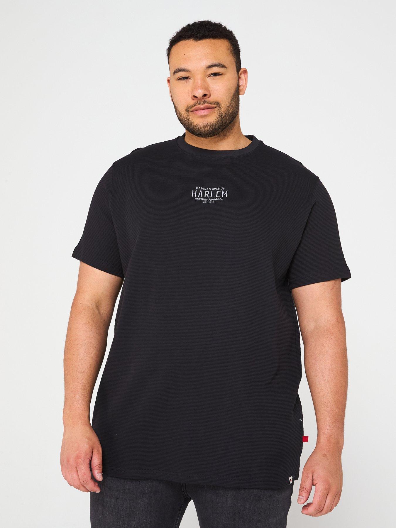 d555-ribbed-t-shirt-with-chest-embroidery-black