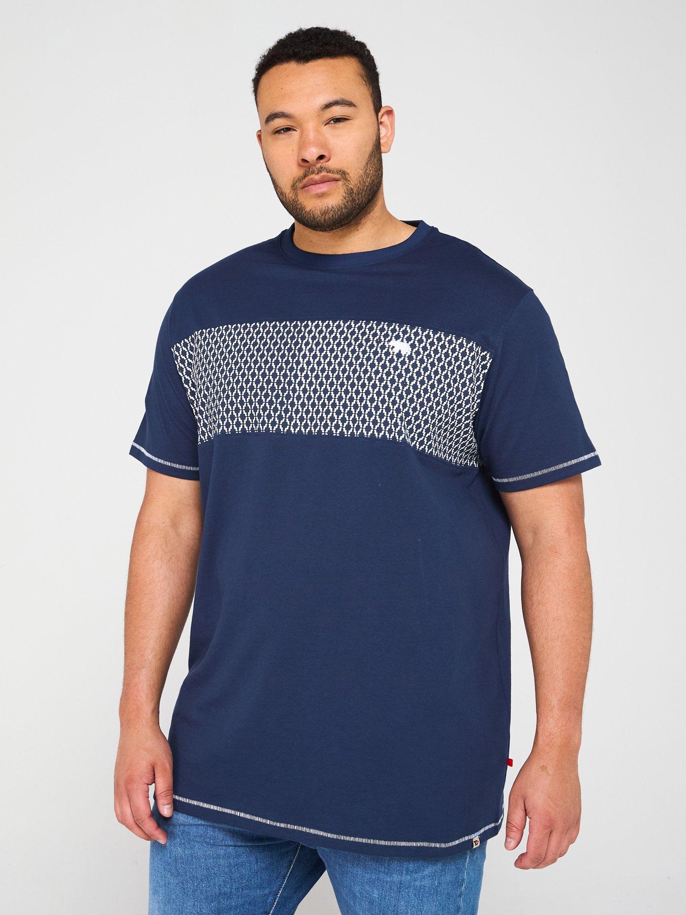 Image 1 of 4 of D555 Cut And Sew T-Shirt - Navy