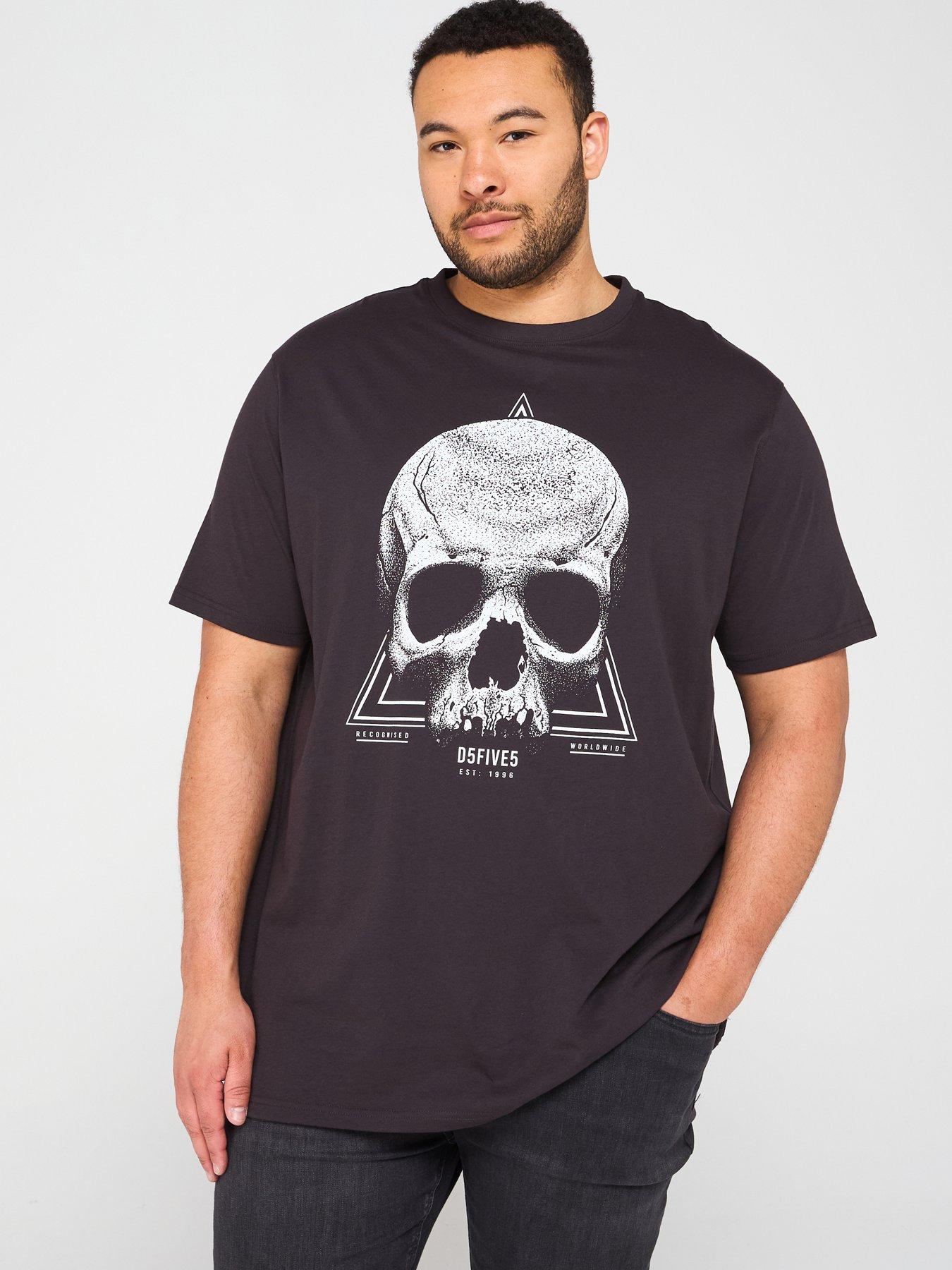 d555-skull-monochrome-graphic-t-shirt-black