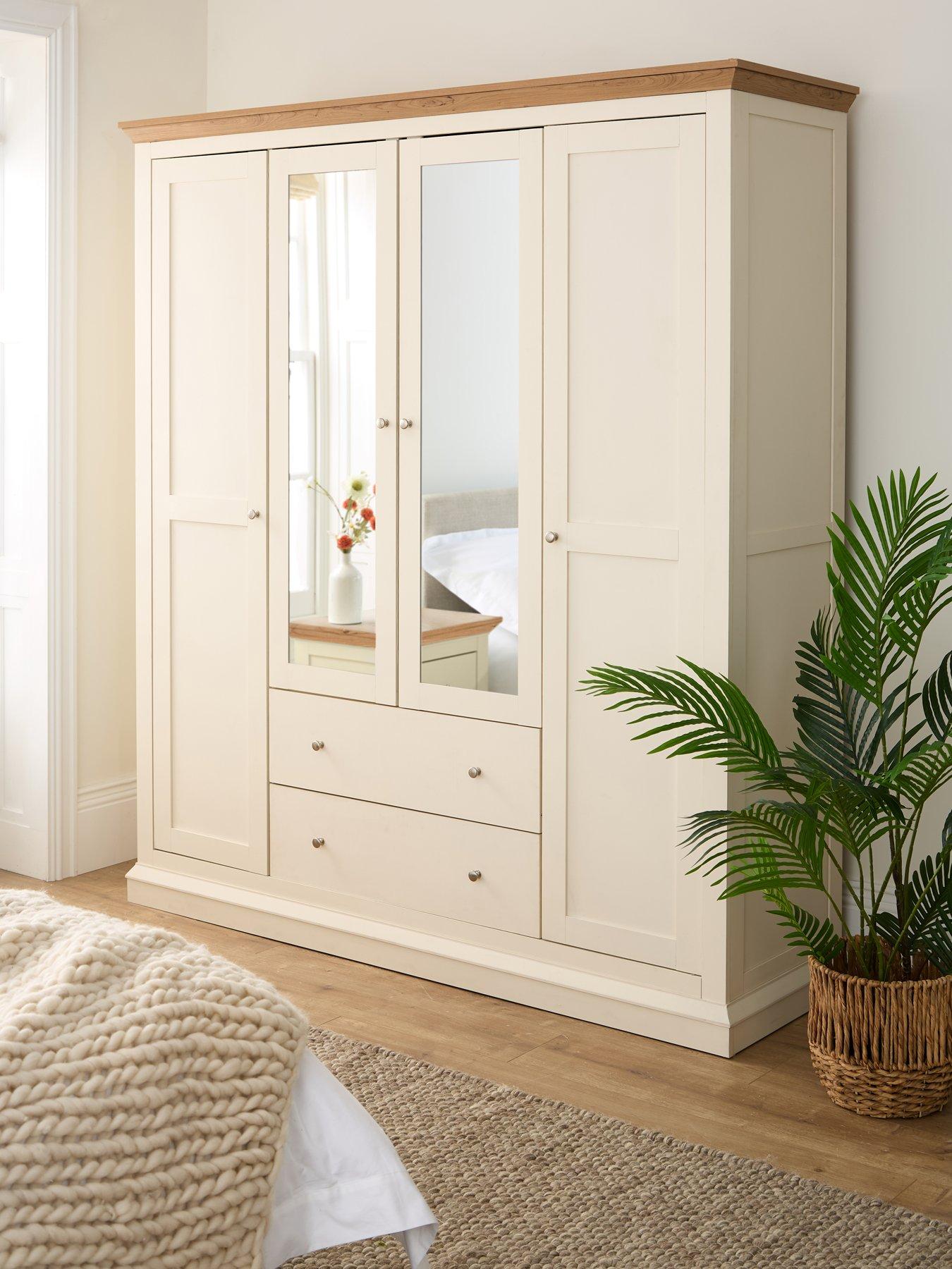 Very Home Hanna 4 Door, 2 Drawer Mirrored Combi Wardrobe