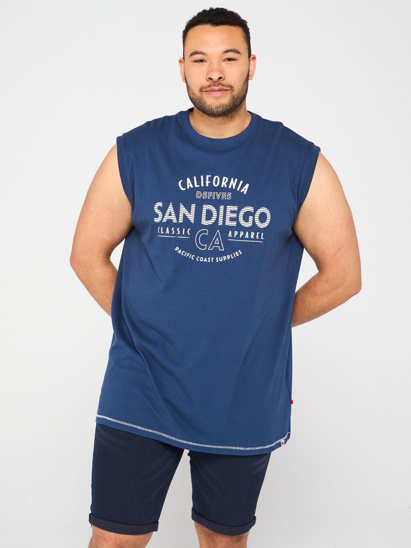 Image 1 of 4 of D555 San Diego Graphic Sleeveless Vest - Navy