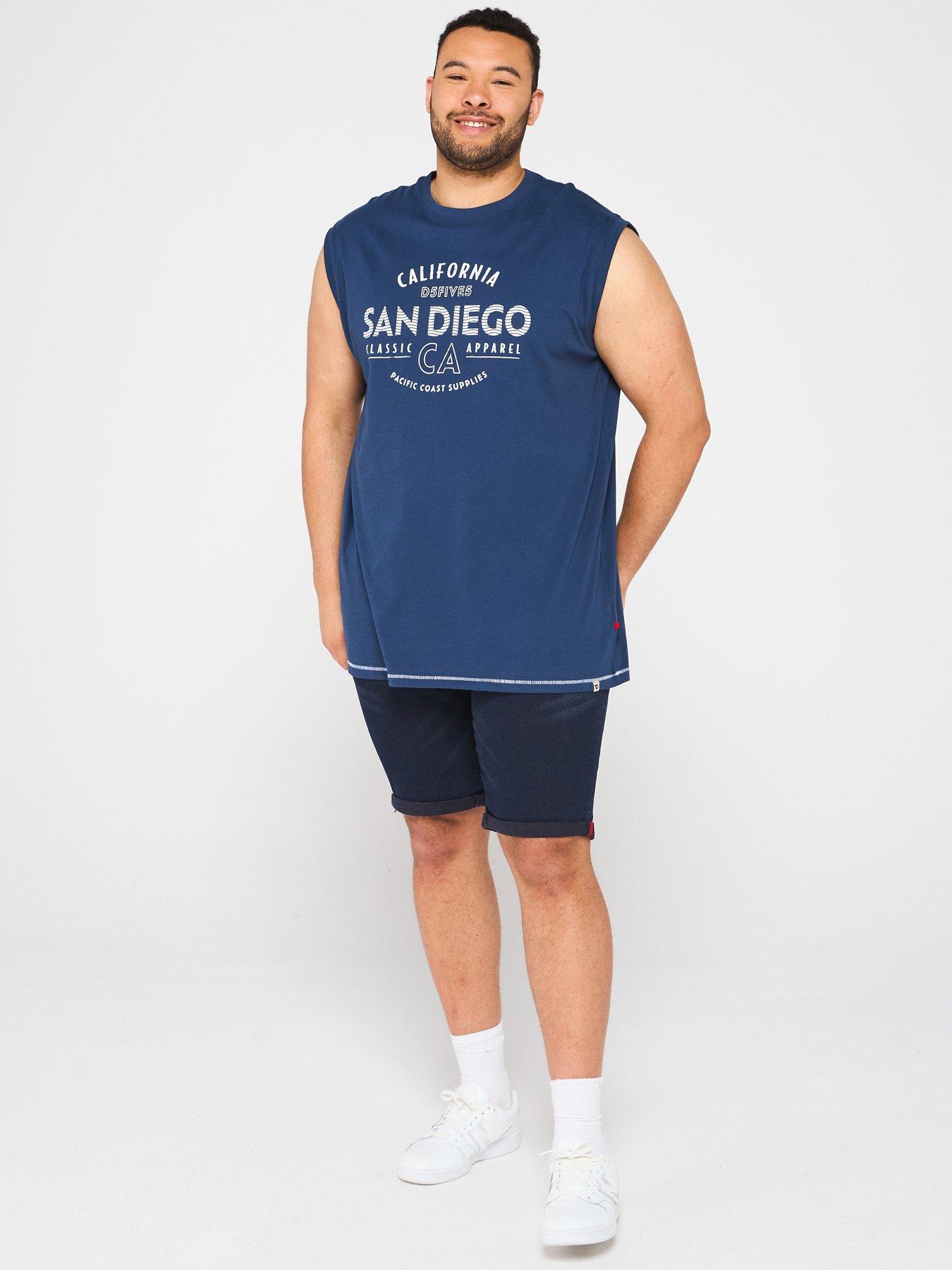 Image 3 of 4 of D555 San Diego Graphic Sleeveless Vest - Navy