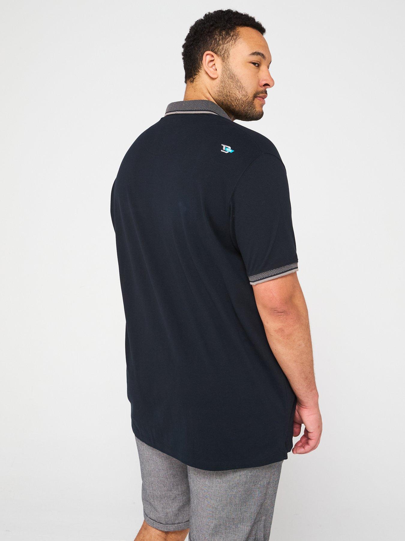 d555-jacquard-collar-pique-polo-shirt-navystillFront