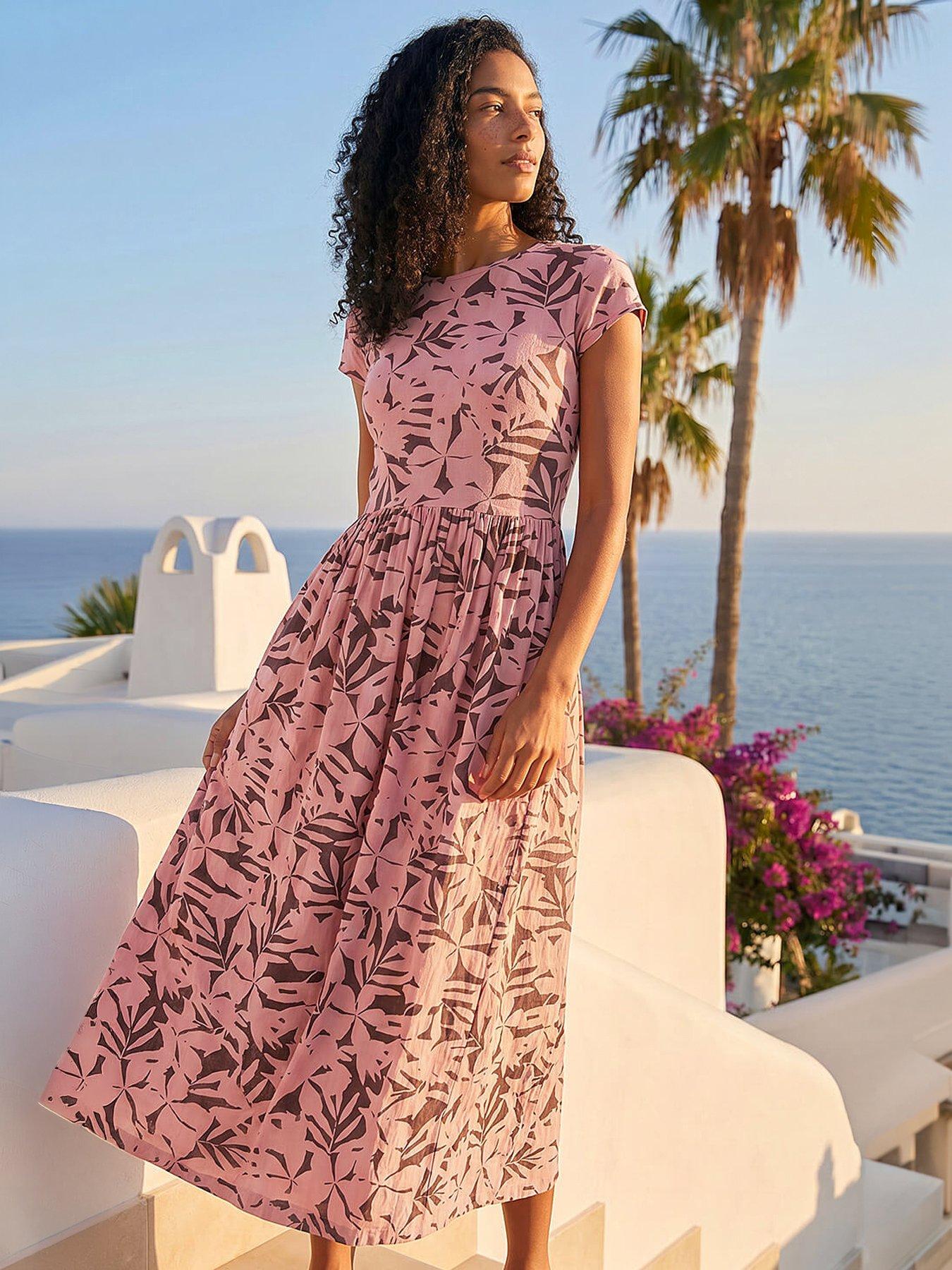 roman-floral-print-stretch-midi-dress-pink